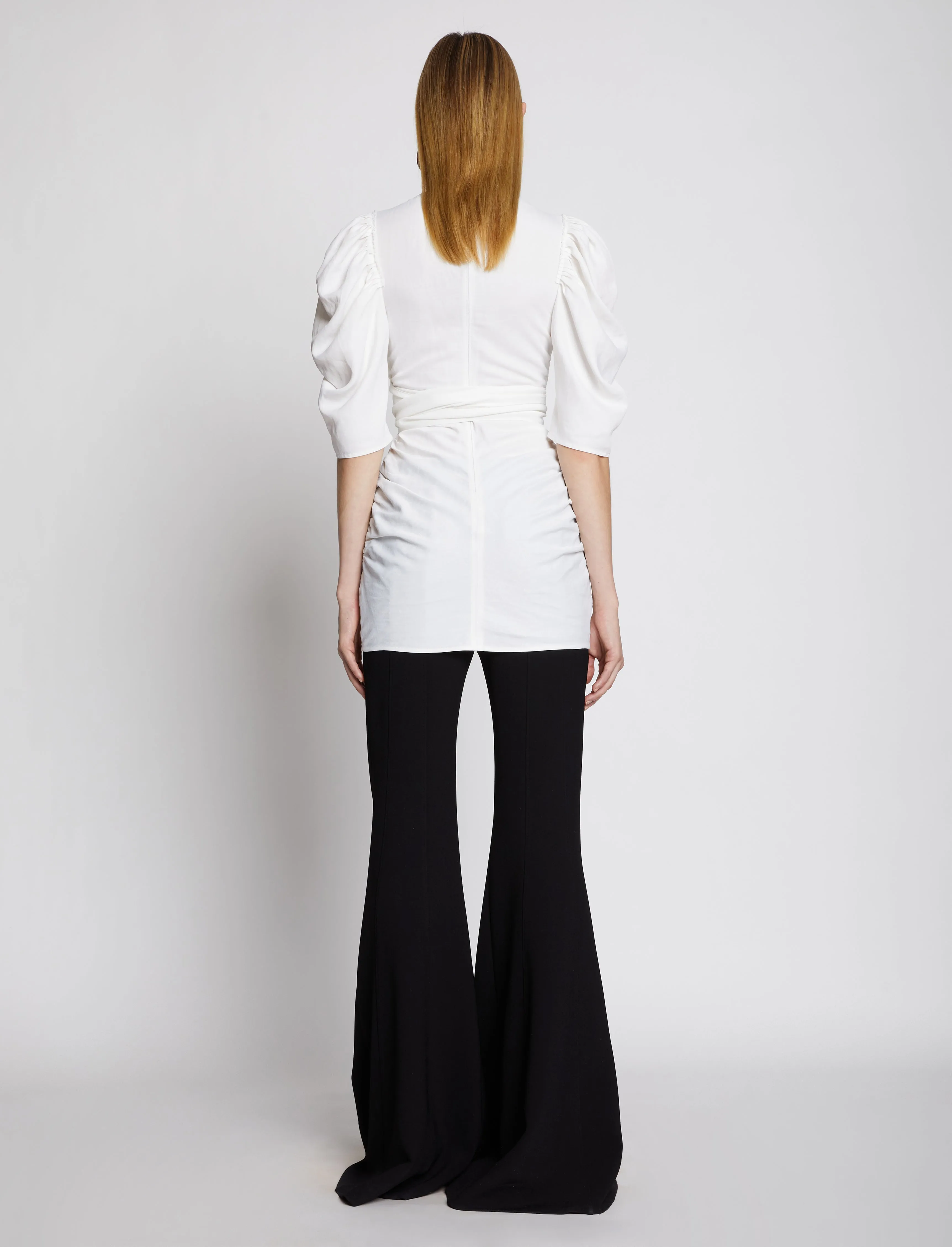Linen Viscose Shirred Sleeve Top sold by Proenza Schouler product image thumbnail 4