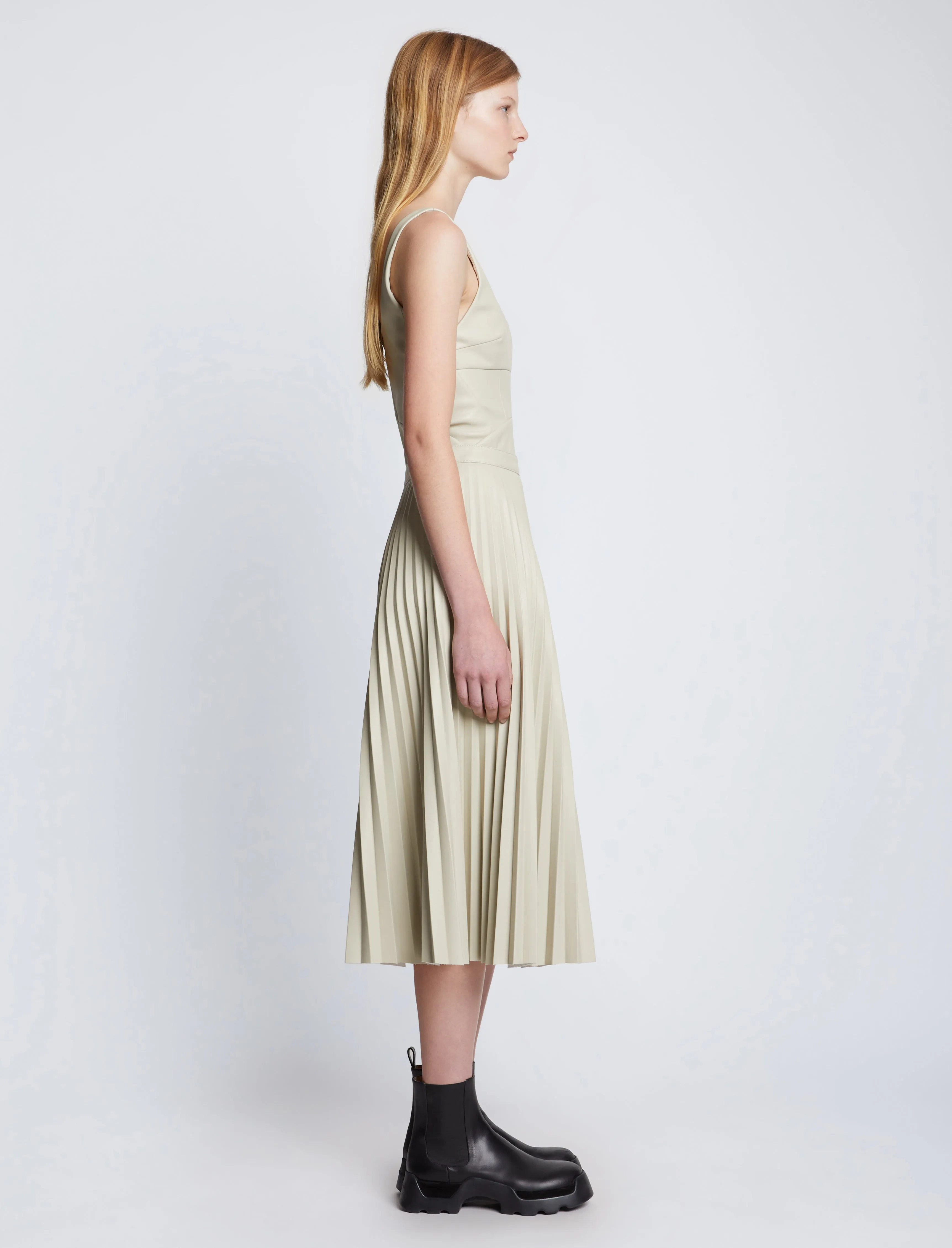 Daphne Pleated Skirt in Faux Leather sold by Proenza Schouler product image thumbnail 3