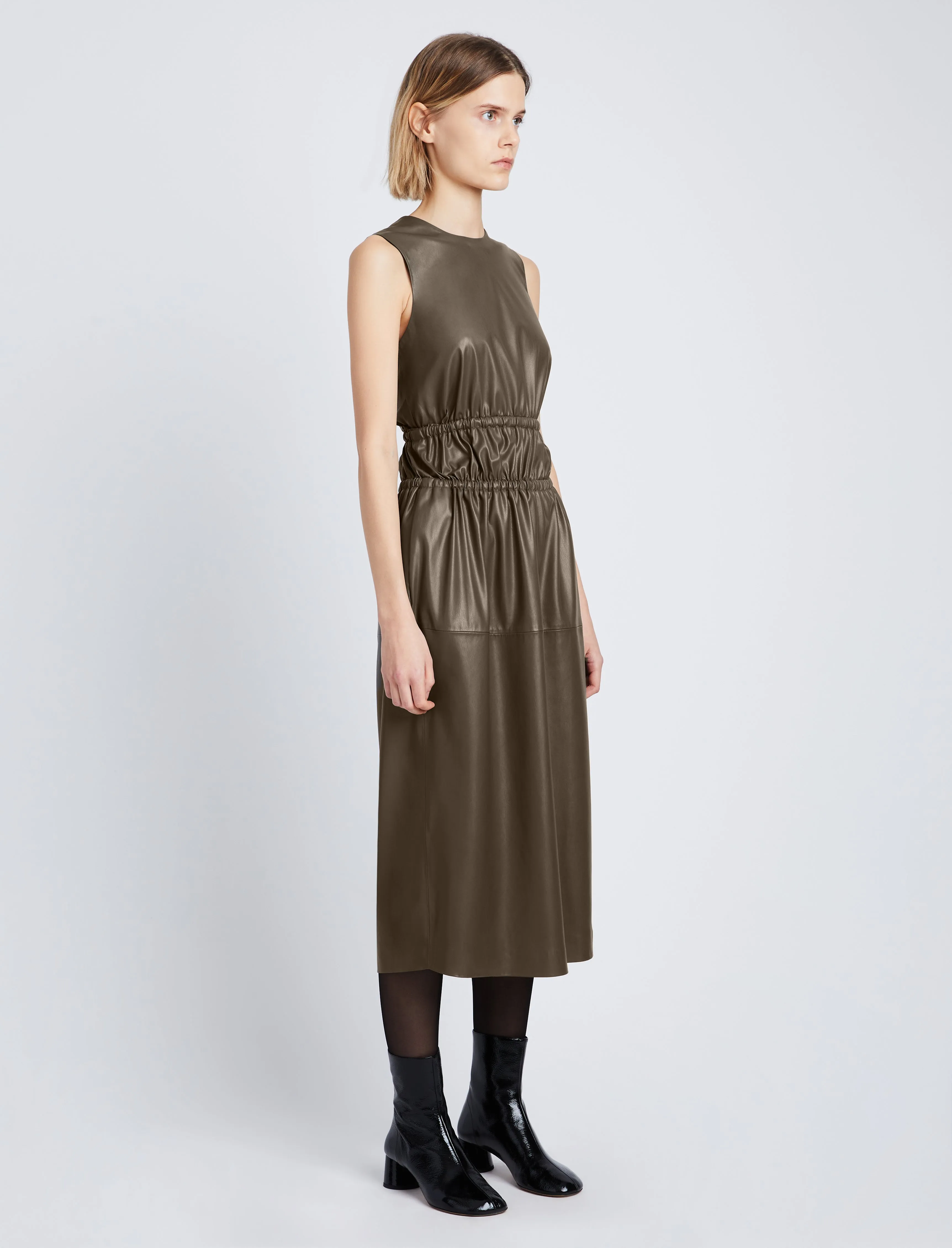 Faux Leather Drawstring Dress sold by Proenza Schouler product image thumbnail 3