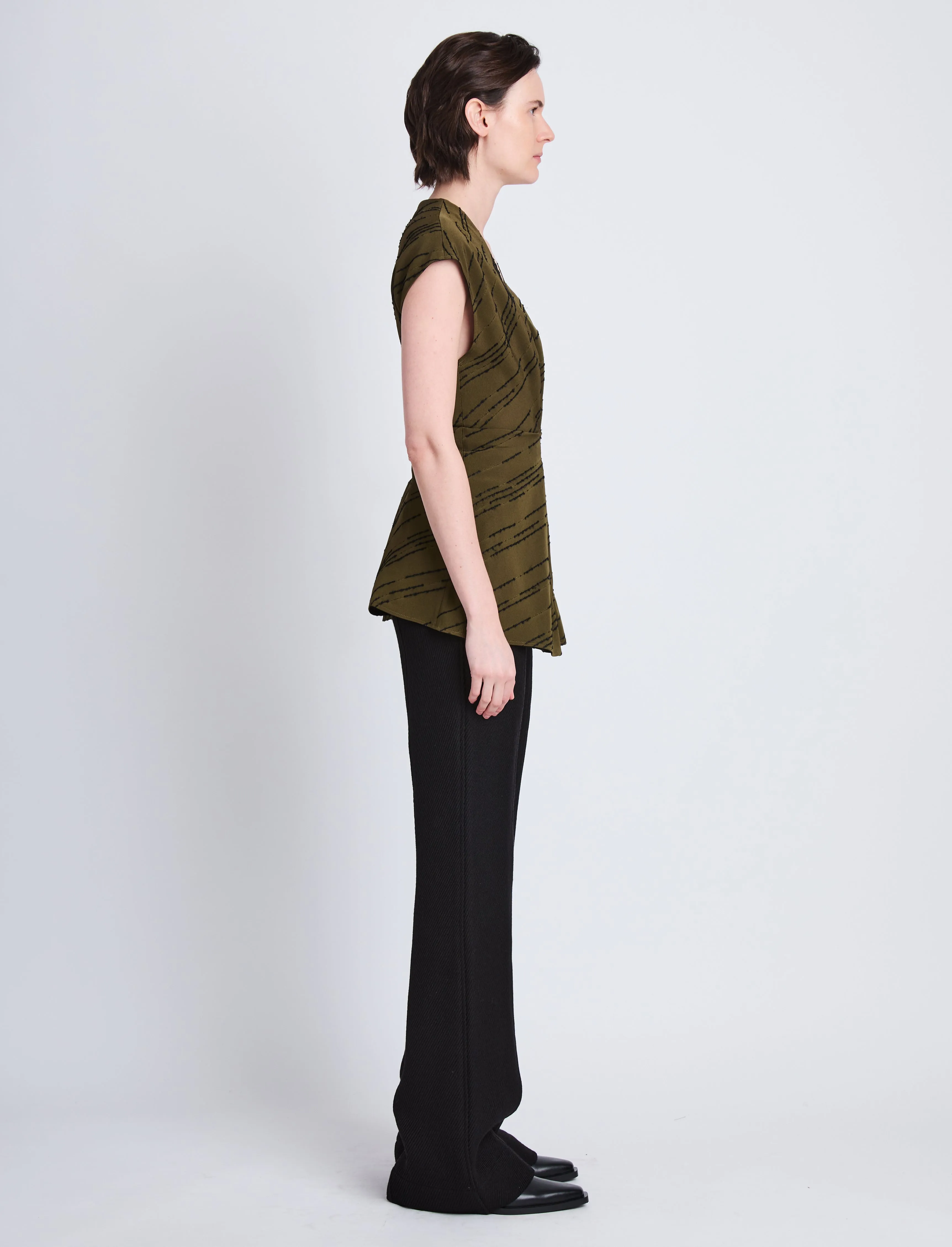 Stella Top in Textured Stripe Flou sold by Proenza Schouler product image thumbnail 4