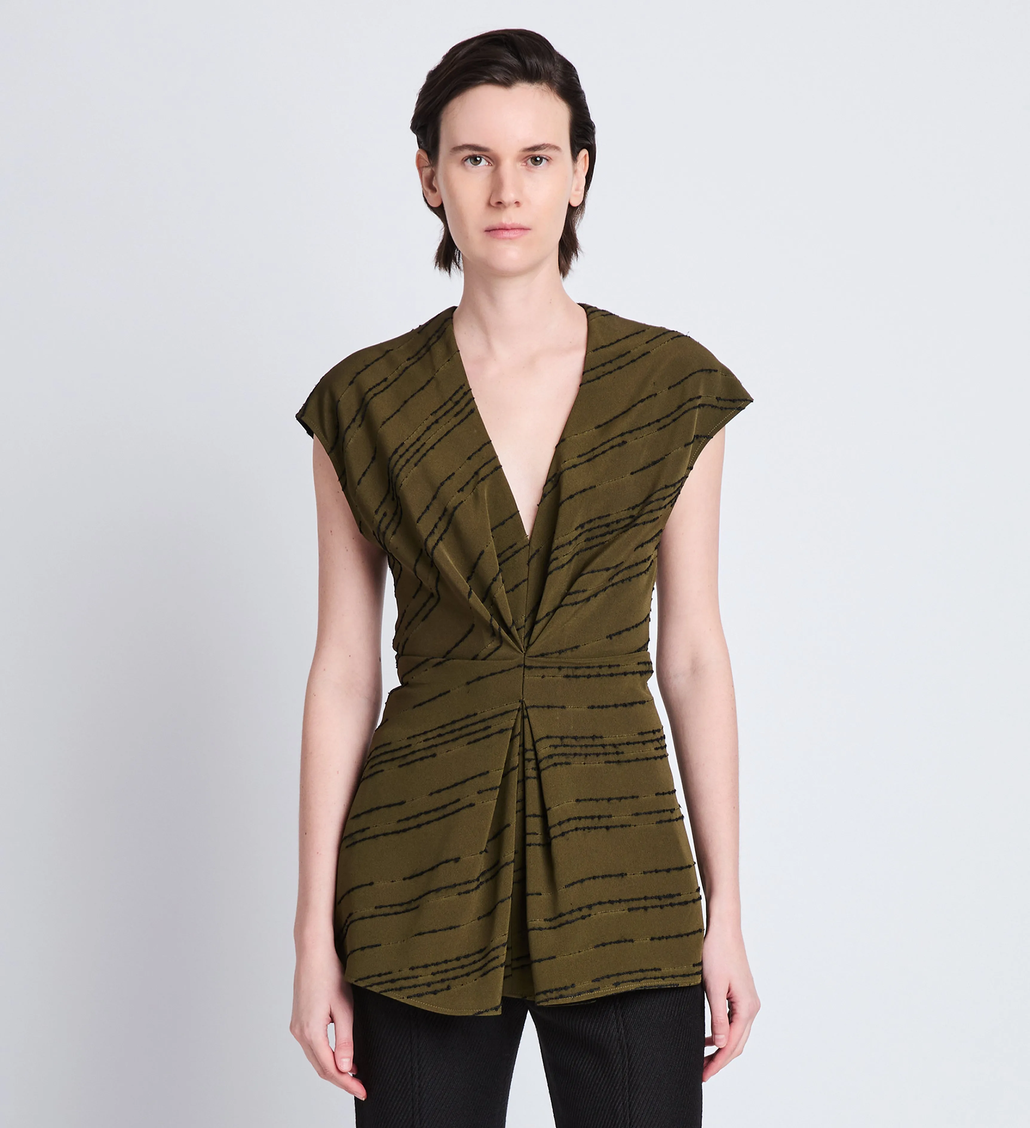 Stella Top in Textured Stripe Flou sold by Proenza Schouler product image thumbnail 2