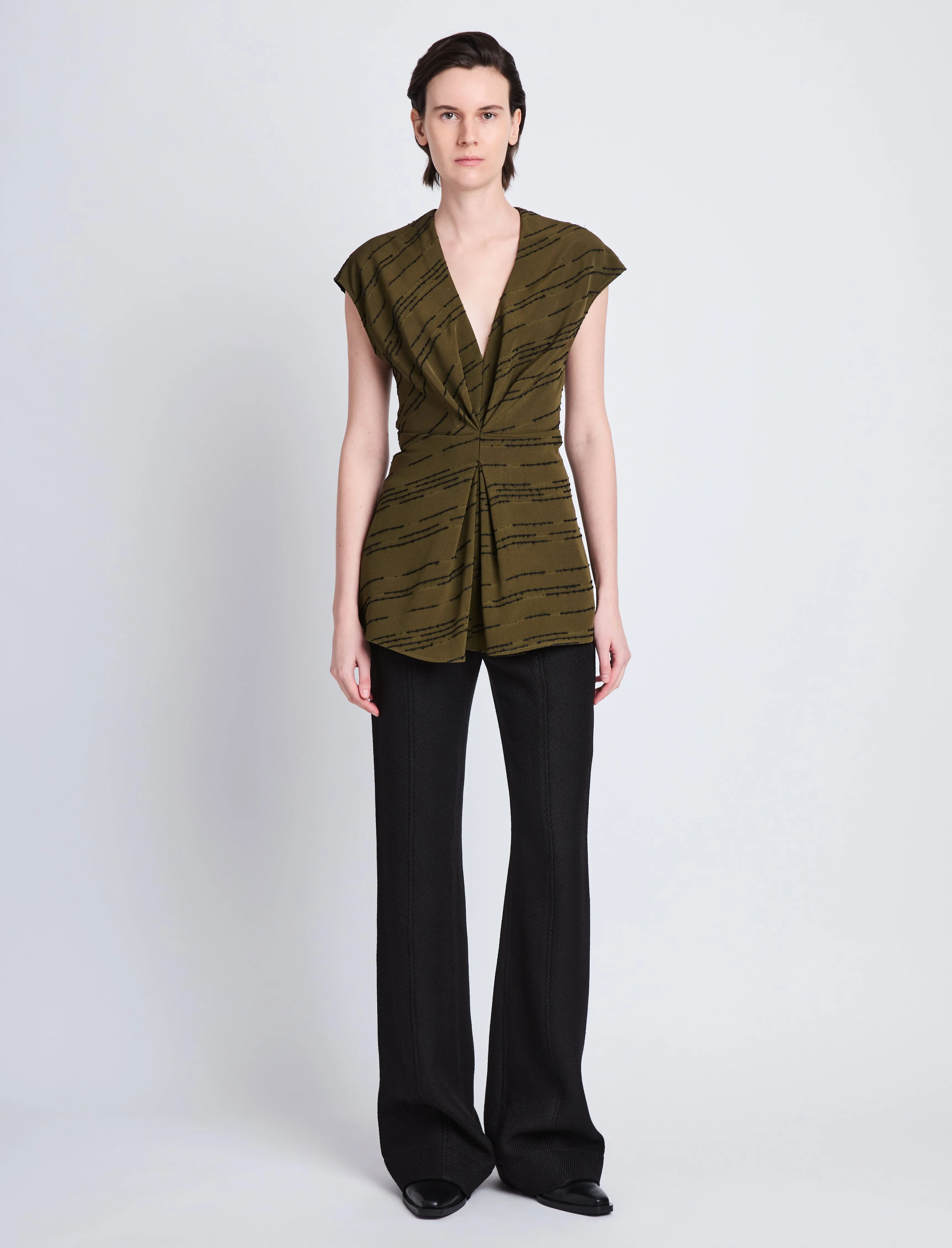 Stella Top in Textured Stripe Flou sold by Proenza Schouler product image thumbnail 3