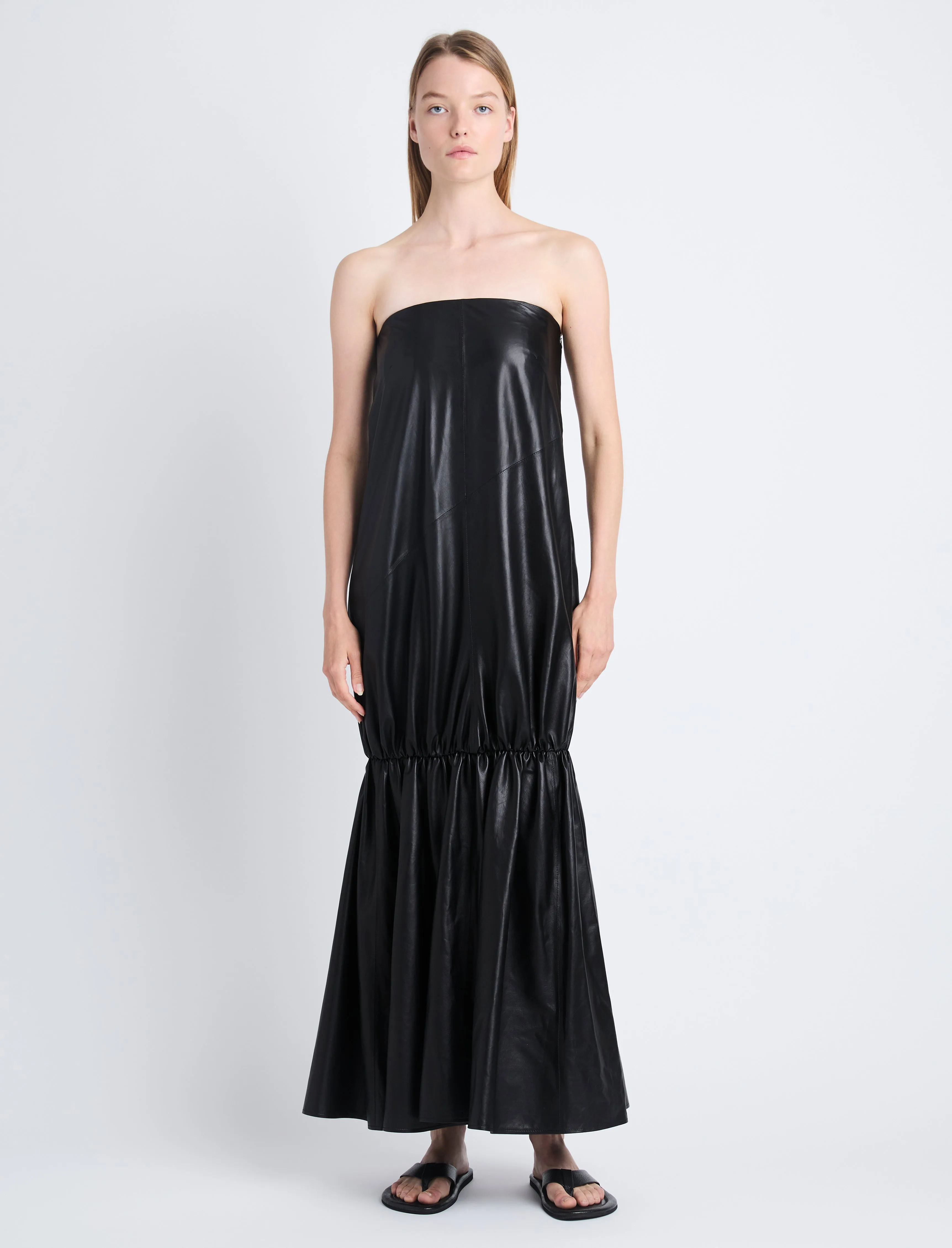 Margot Strapless Dress in Glossy Leather sold by Proenza Schouler product image thumbnail 2