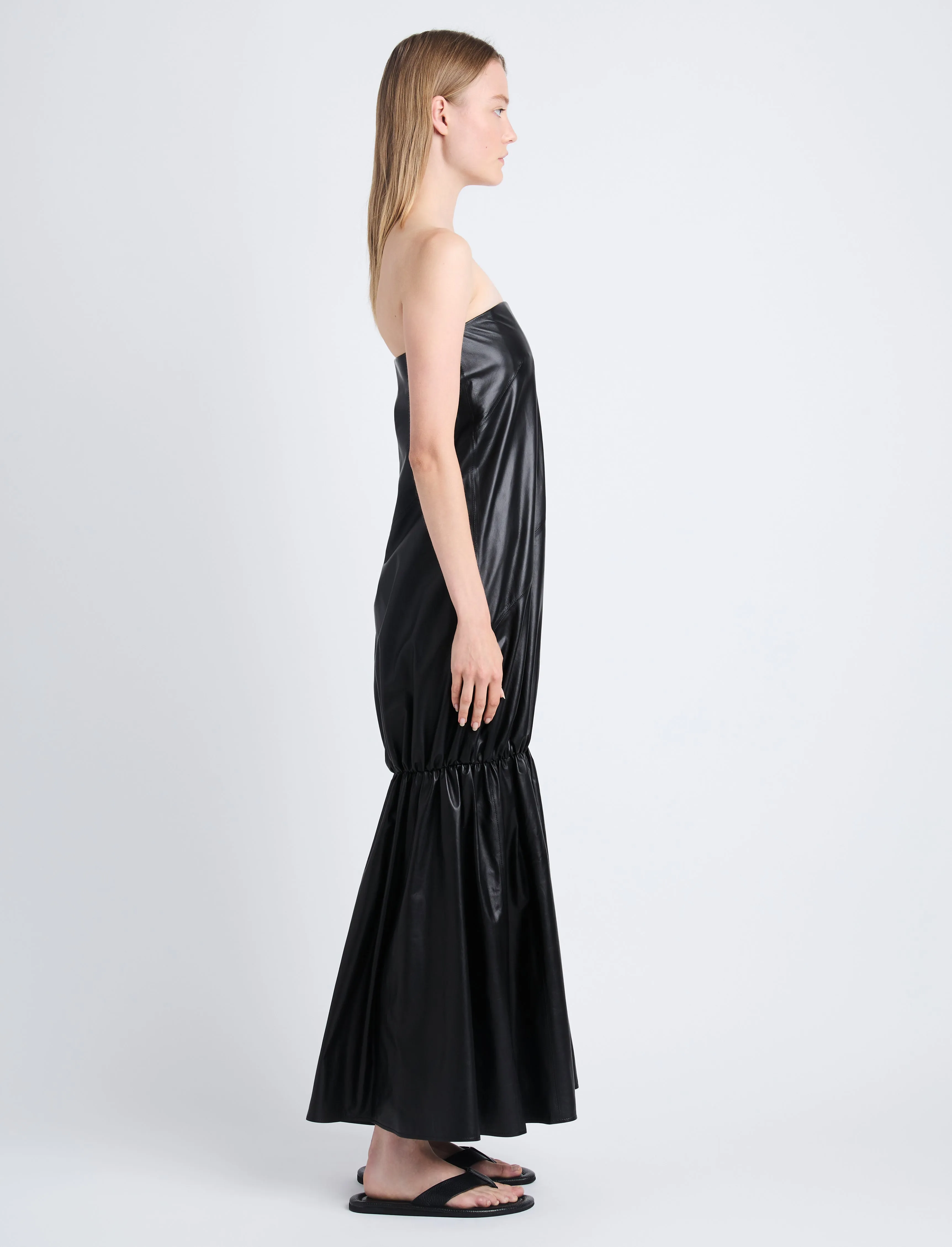 Margot Strapless Dress in Glossy Leather sold by Proenza Schouler product image thumbnail 3