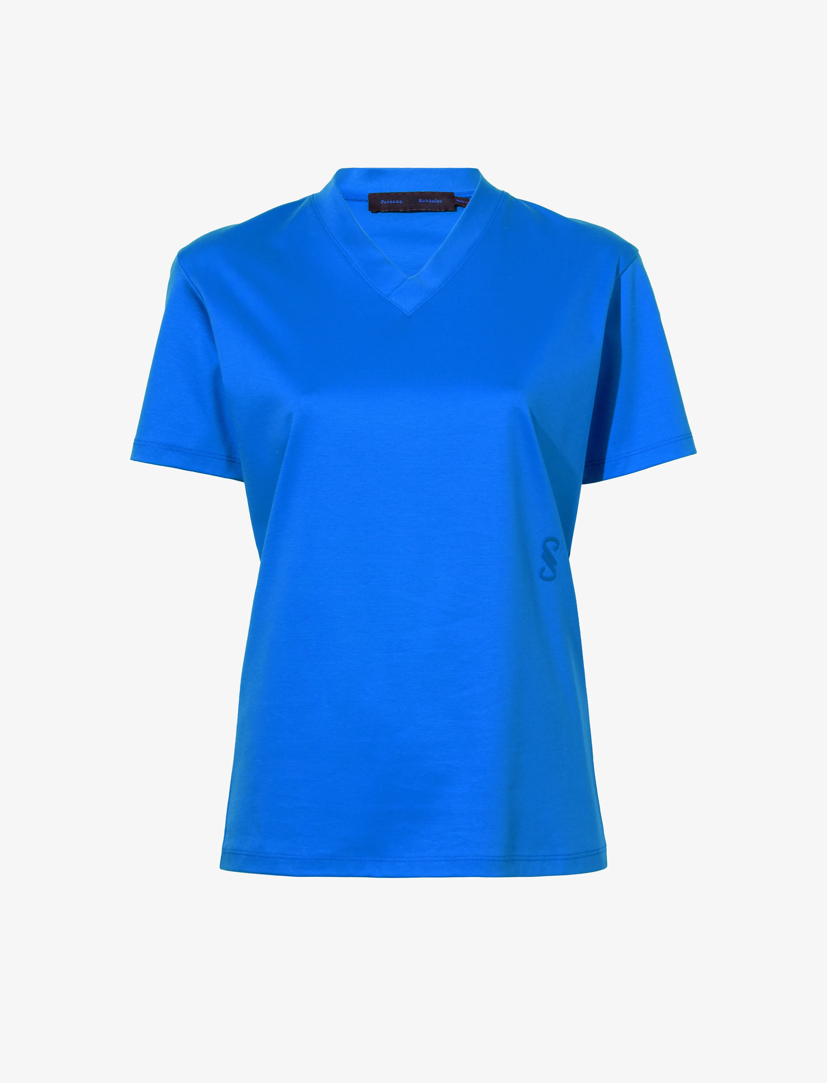 Talia Monogram V-Neck T-Shirt in Eco Cotton Jersey sold by Proenza Schouler