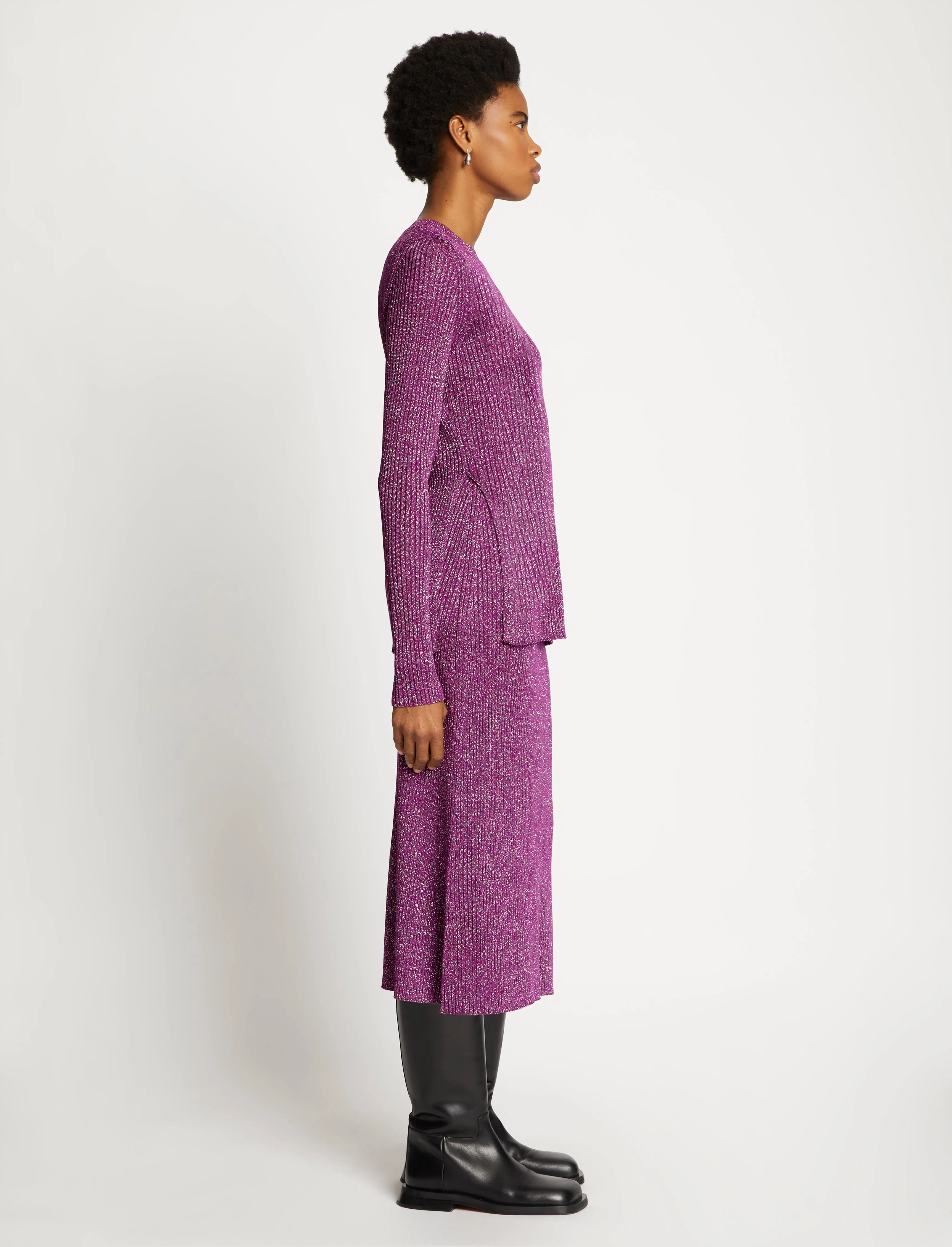 Lurex Crewneck Sweater - MAGENTA/SILVER sold by Proenza Schouler product image thumbnail 4