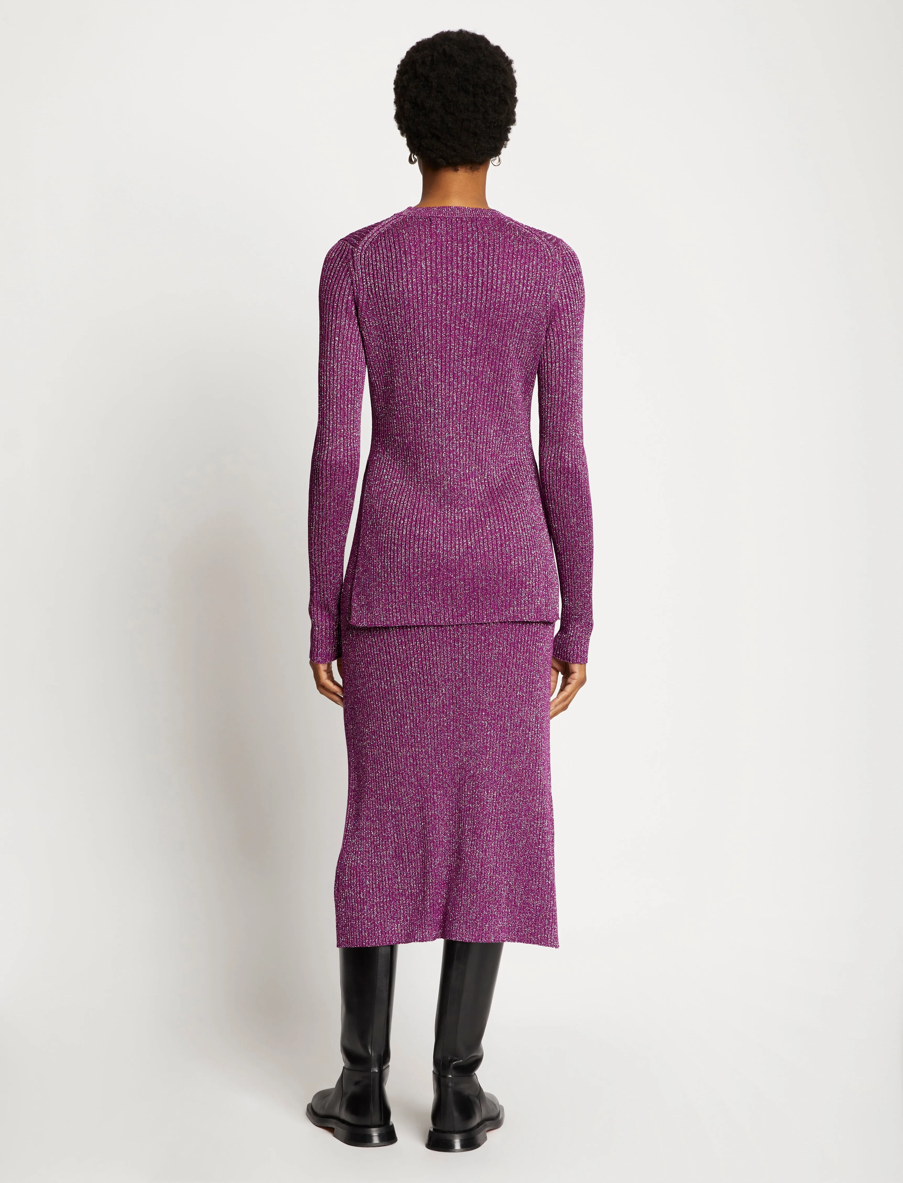 Lurex Crewneck Sweater - MAGENTA/SILVER sold by Proenza Schouler product image thumbnail 5