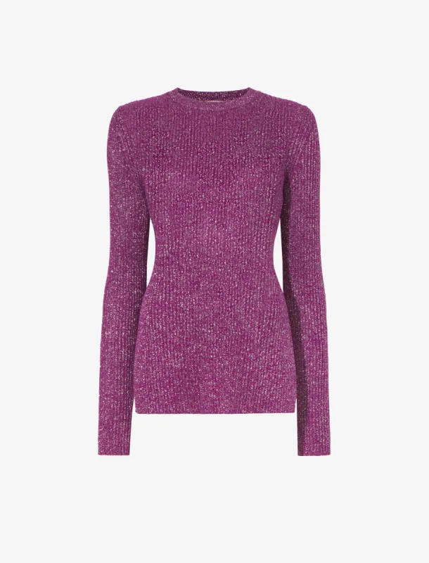 Lurex Crewneck Sweater - MAGENTA/SILVER made by Proenza Schouler