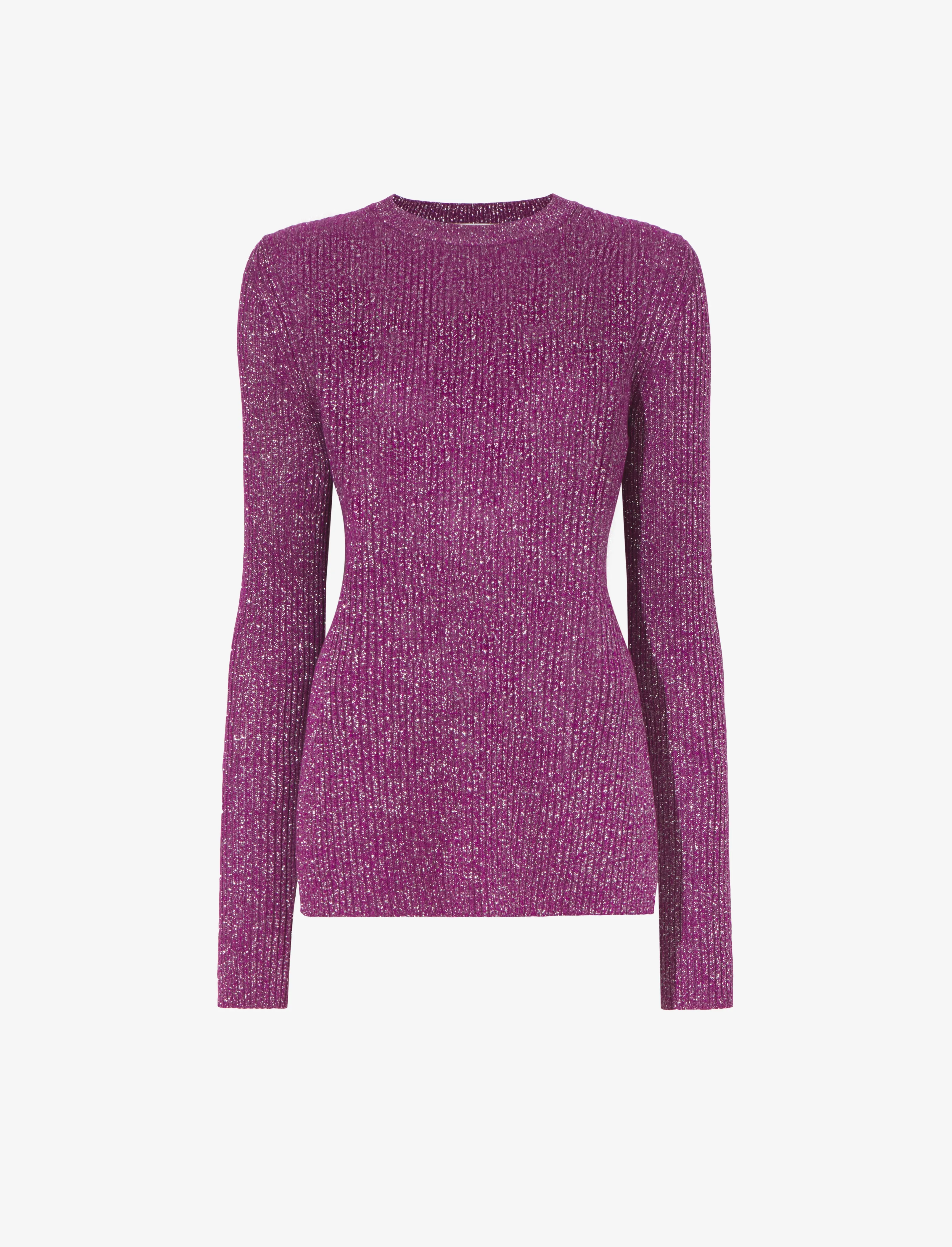 Lurex Crewneck Sweater - MAGENTA/SILVER sold by Proenza Schouler
