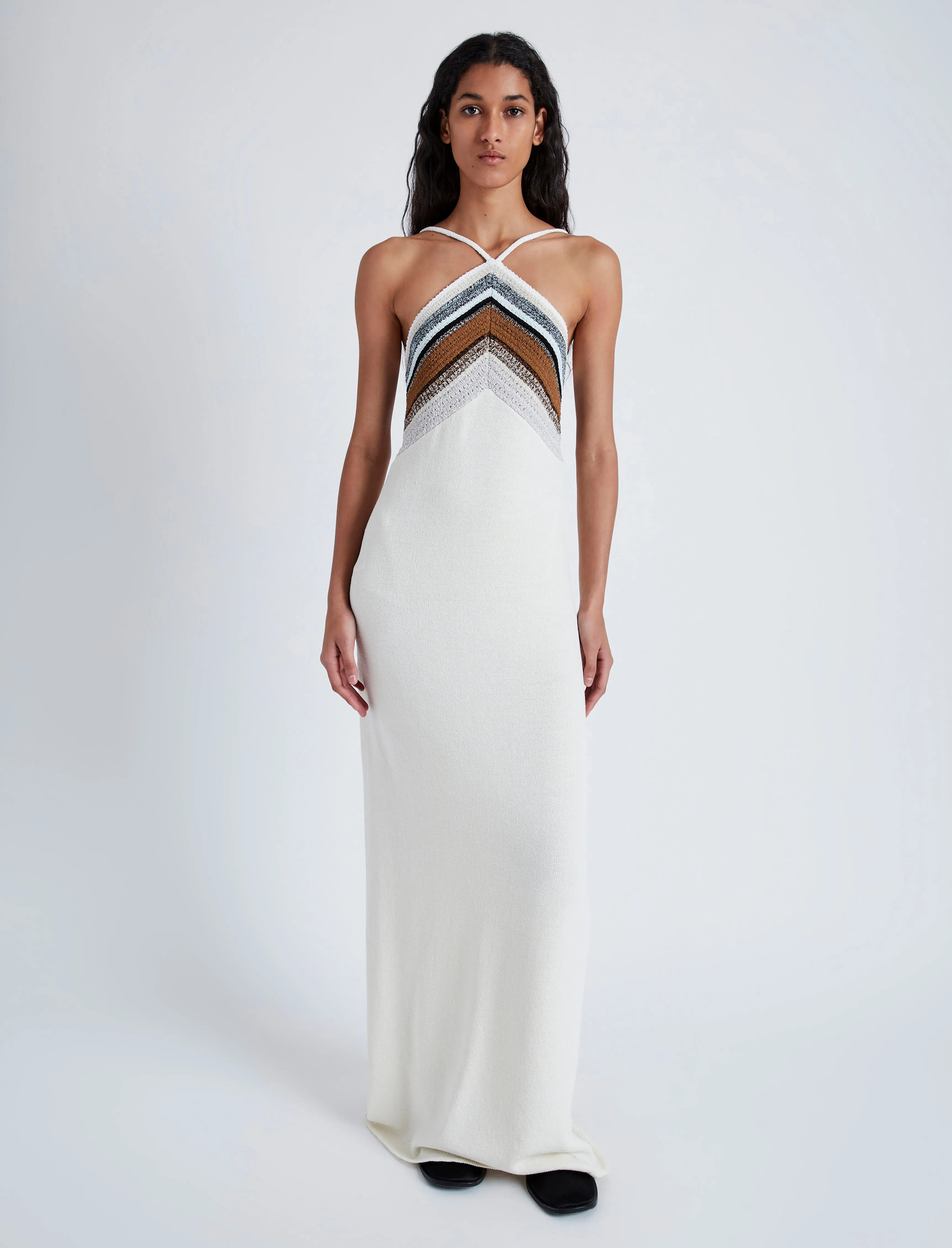 Naomi Dress in Crochet Stripe Knit sold by Proenza Schouler product image thumbnail 2