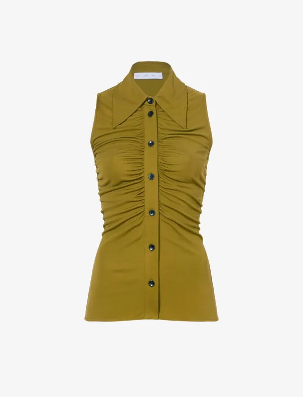 Florence Ruched Top in Matte Crepe Jersey sold by Proenza Schouler