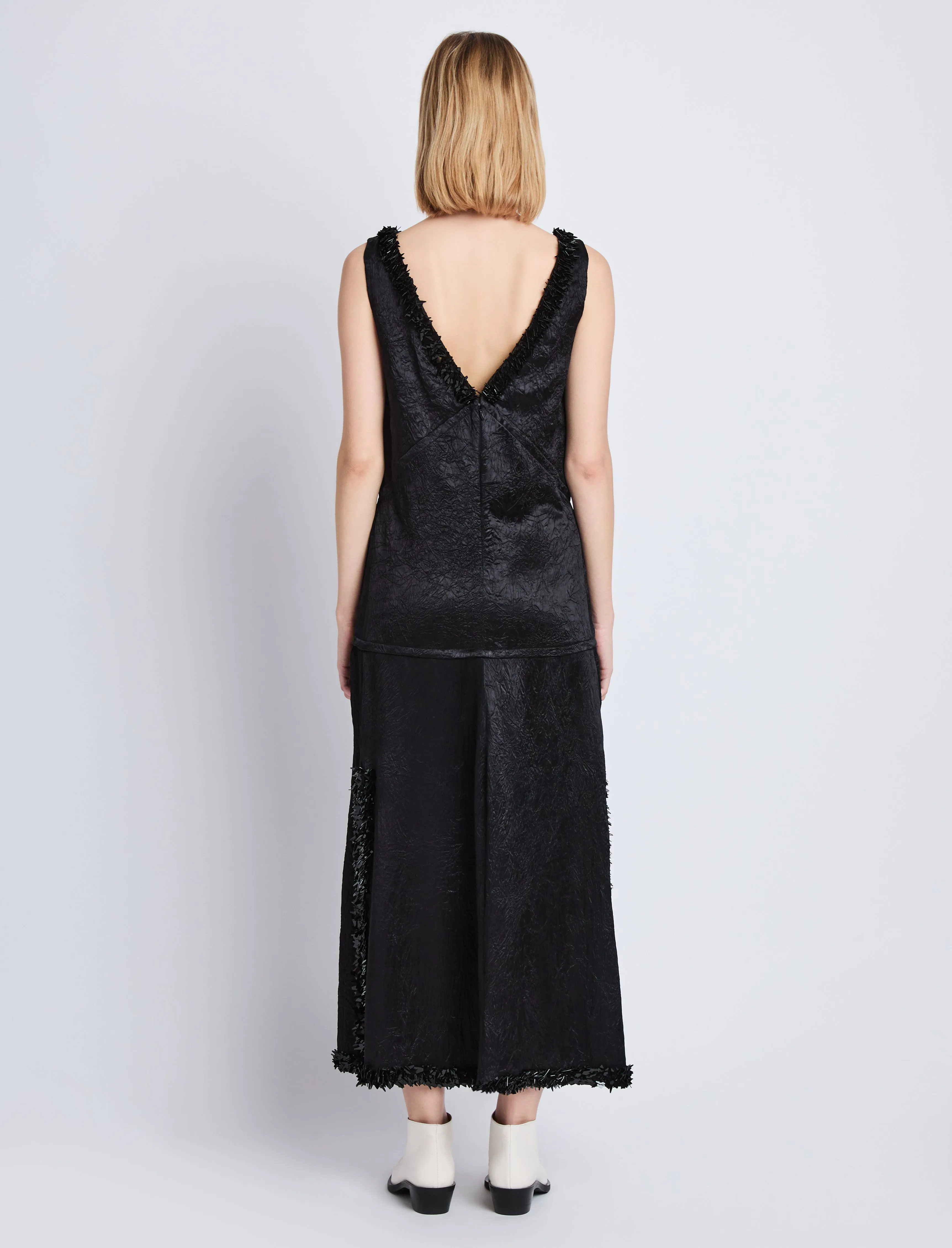 Mira Dress in Embroidered Crushed Satin sold by Proenza Schouler product image thumbnail 4