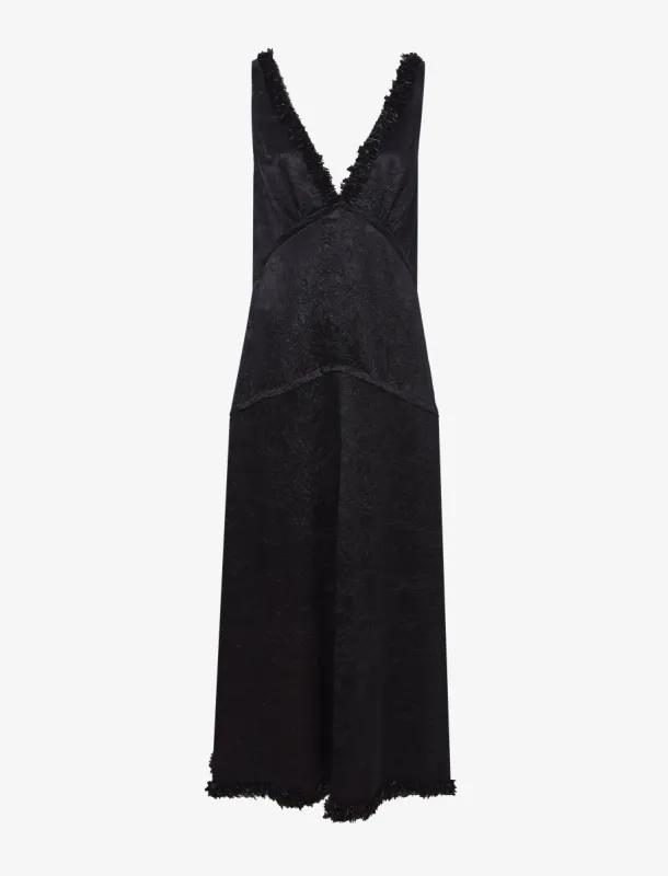 Mira Dress in Embroidered Crushed Satin sold by Proenza Schouler