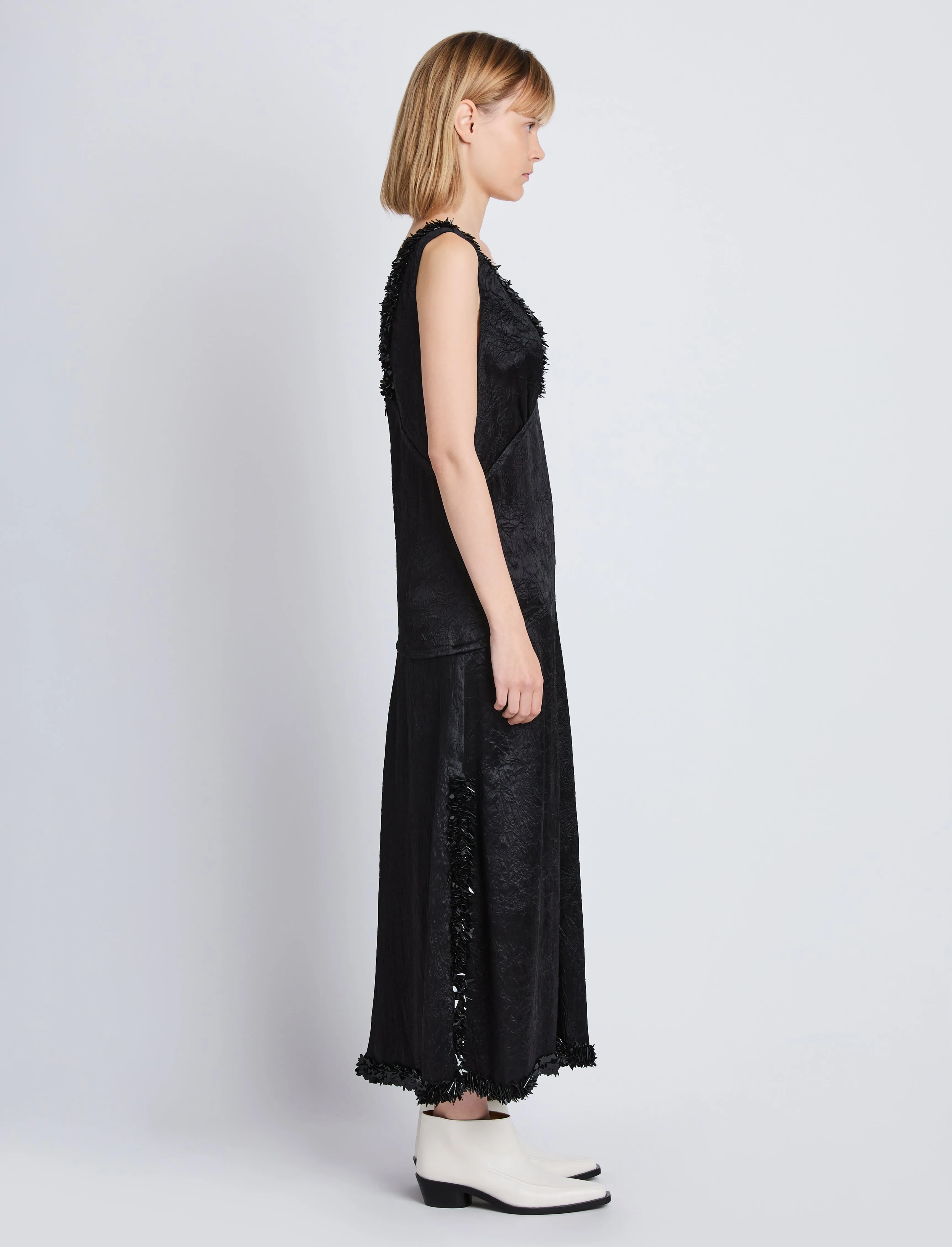 Mira Dress in Embroidered Crushed Satin sold by Proenza Schouler product image thumbnail 3
