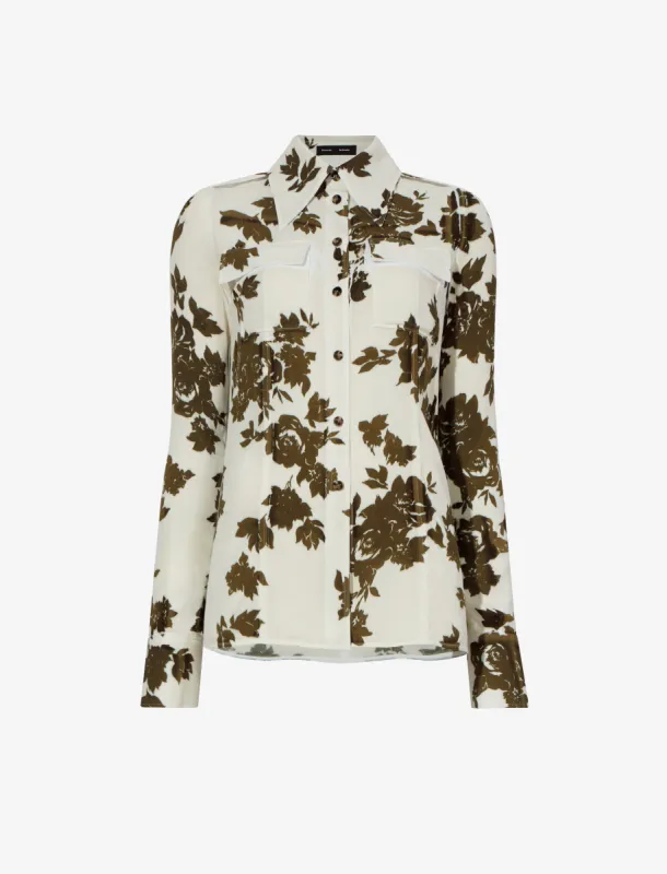 Floral Garment Printed Shirt sold by Proenza Schouler