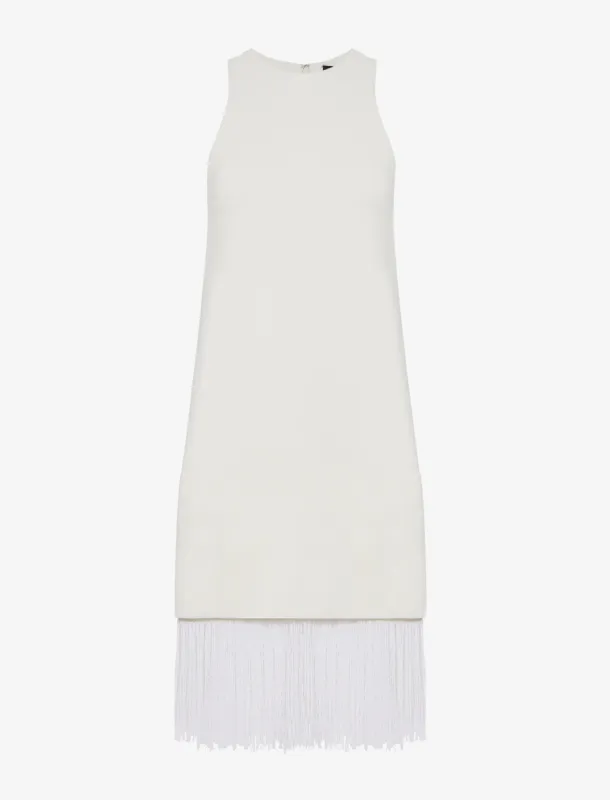 Bi-Stretch Crepe Fringe Dress - WHITE sold by Proenza Schouler
