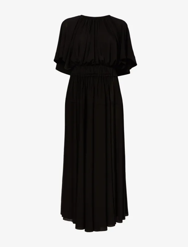 Viscose Crepe Gathered Jersey Dress - BLACK sold by Proenza Schouler