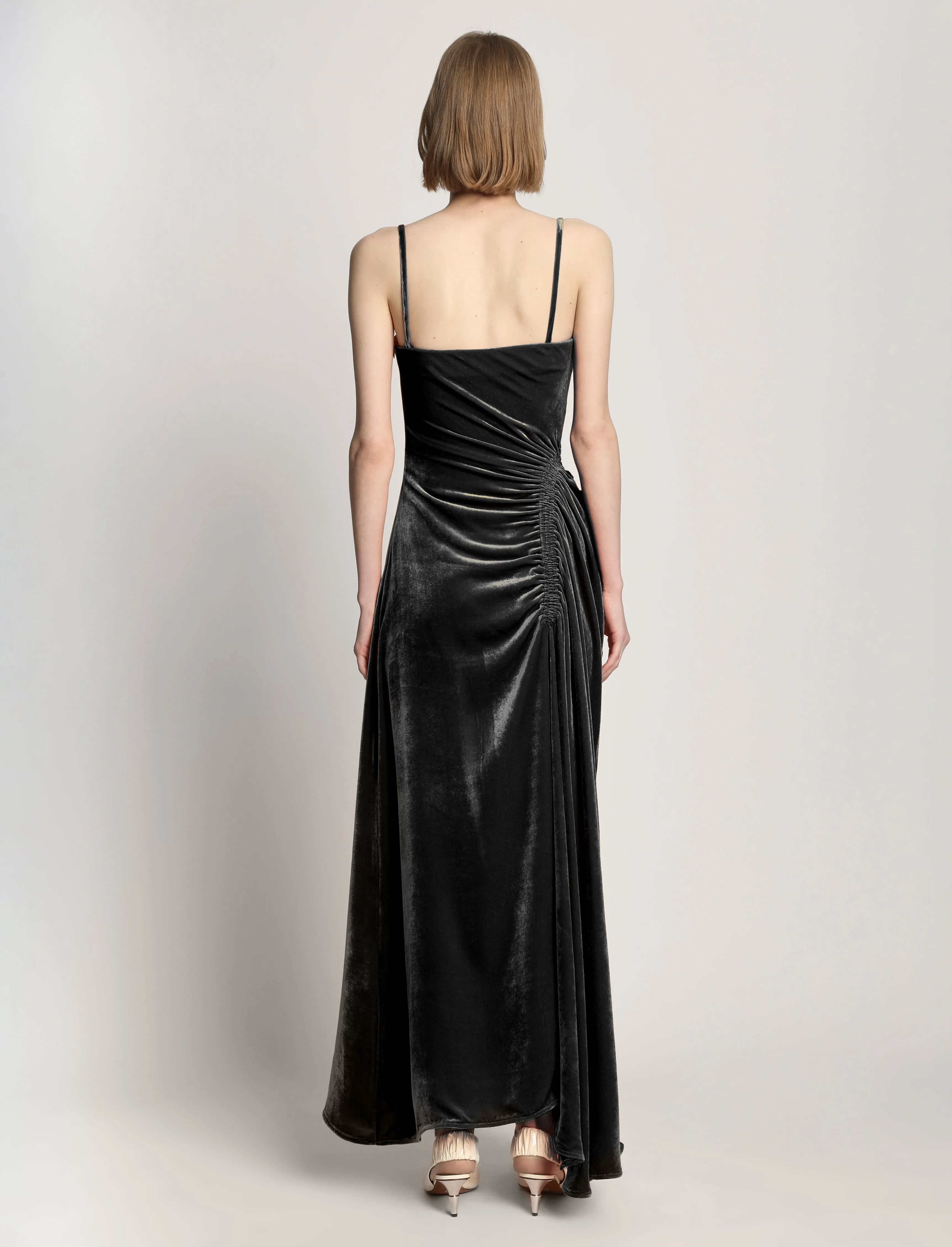 Silk Viscose Velvet Gathered Dress sold by Proenza Schouler product image thumbnail 3
