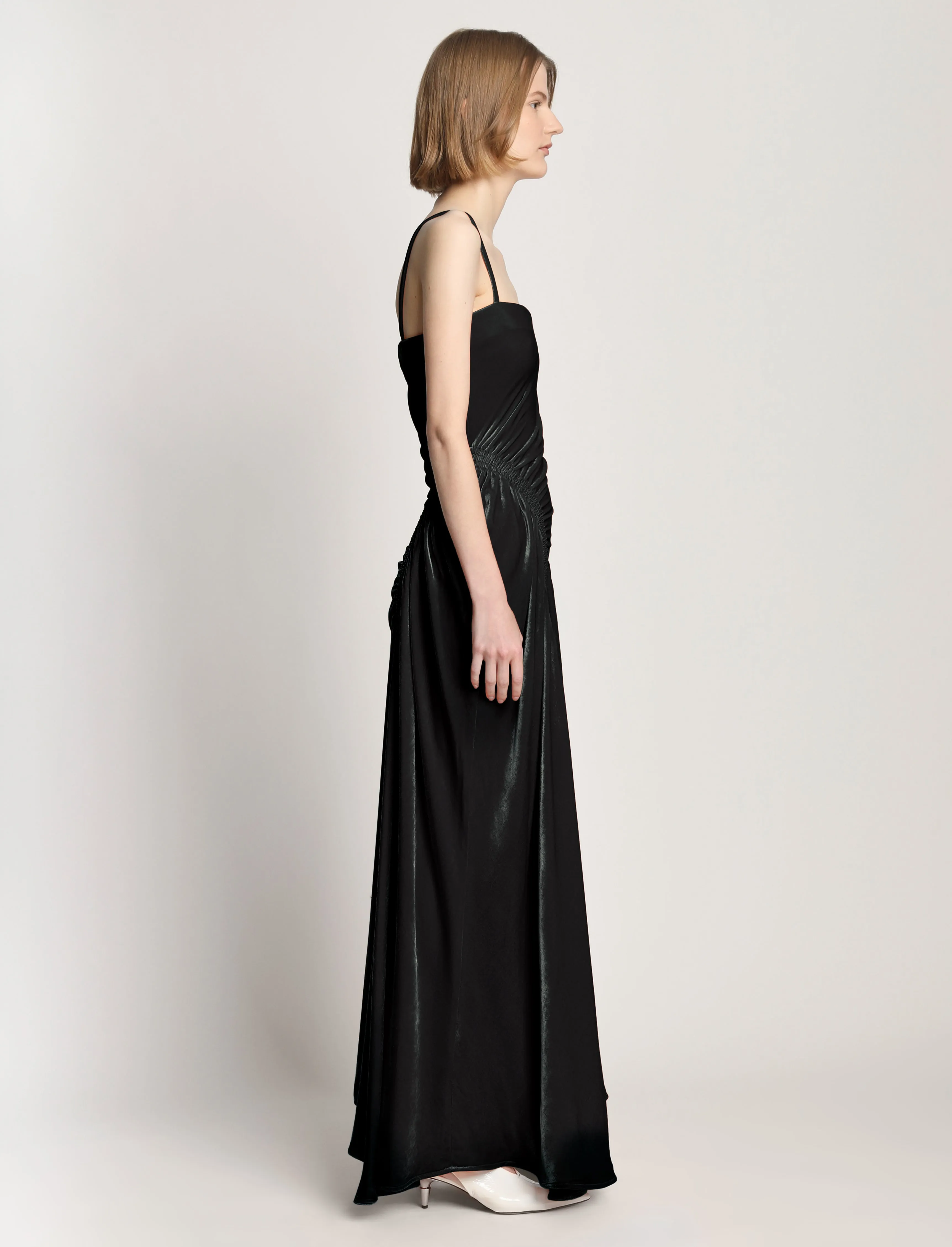 Silk Viscose Velvet Gathered Dress sold by Proenza Schouler product image thumbnail 2