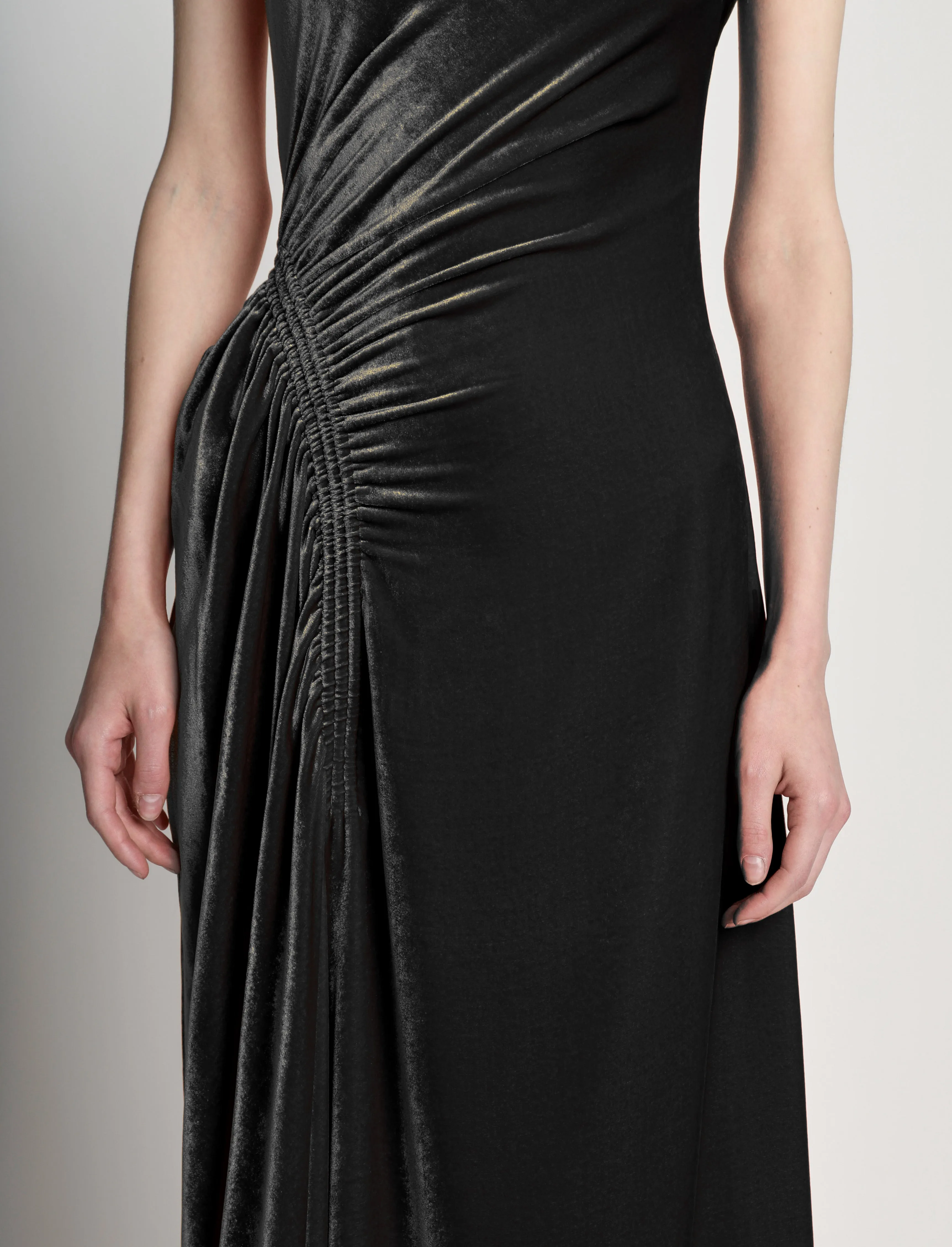 Silk Viscose Velvet Gathered Dress sold by Proenza Schouler product image thumbnail 4