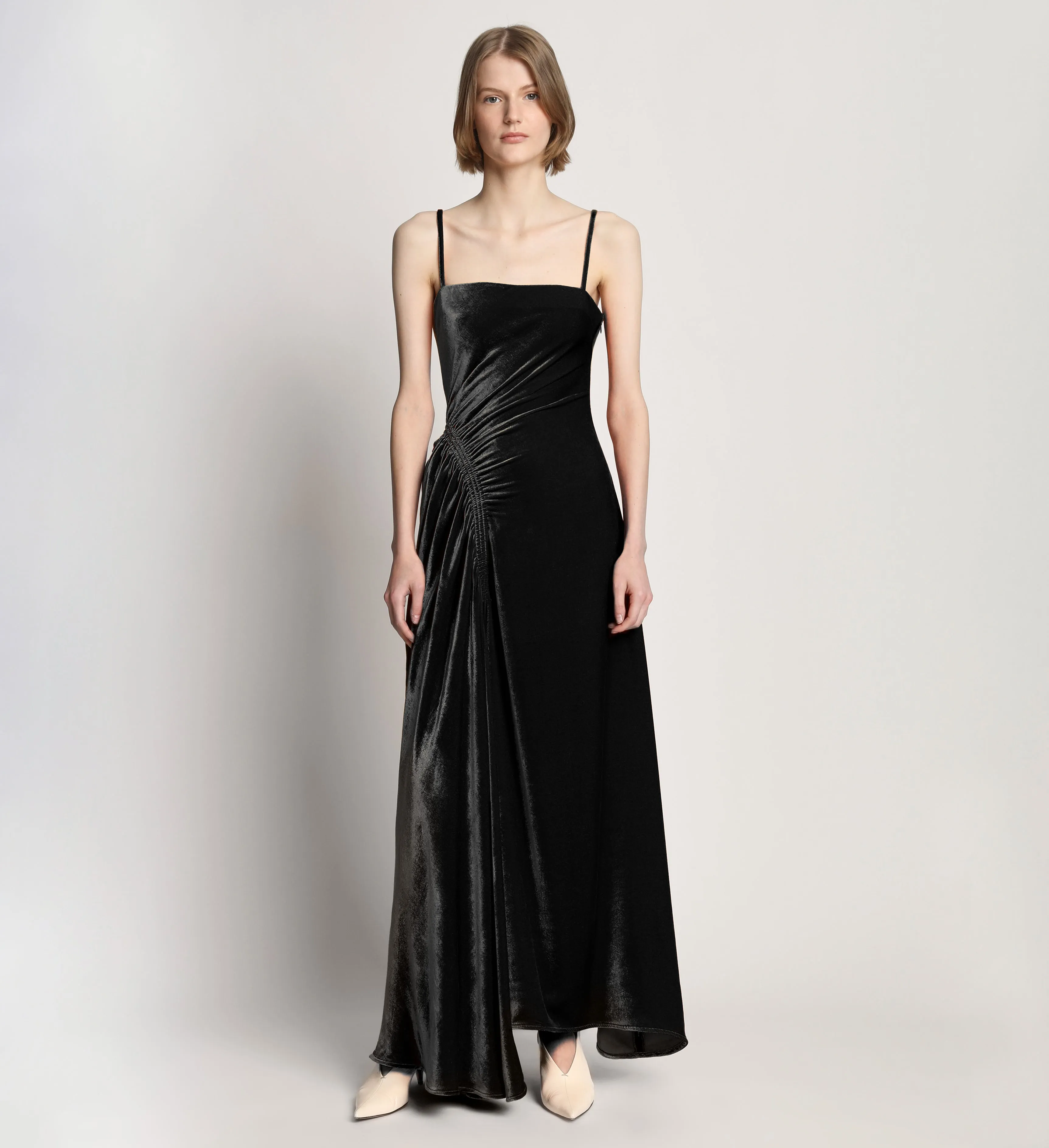 Silk Viscose Velvet Gathered Dress sold by Proenza Schouler