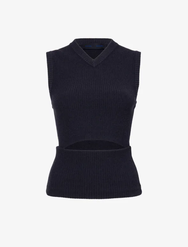 Cruz Vest in Midweight Viscose Rib Knit made by Proenza Schouler
