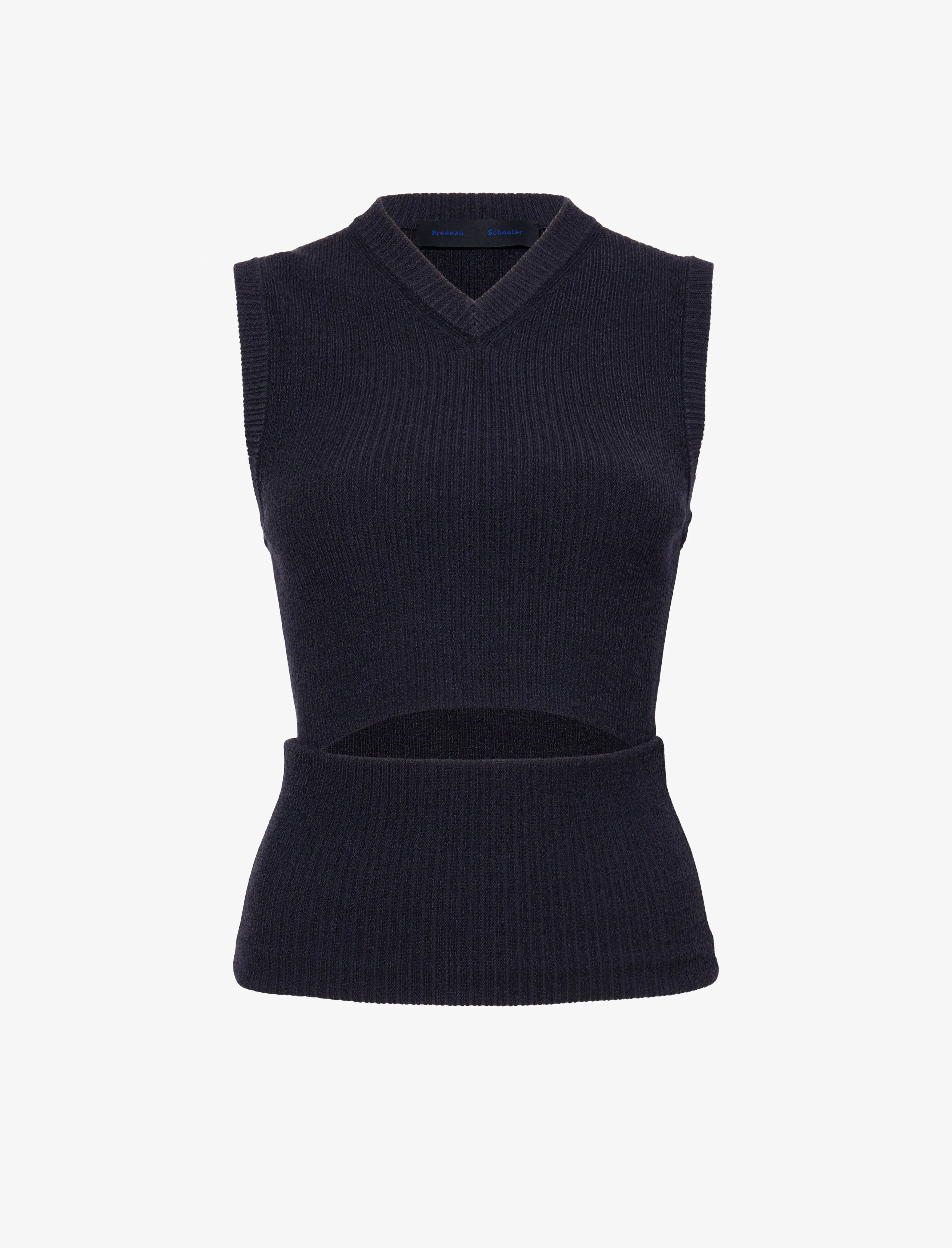 Cruz Vest in Midweight Viscose Rib Knit sold by Proenza Schouler