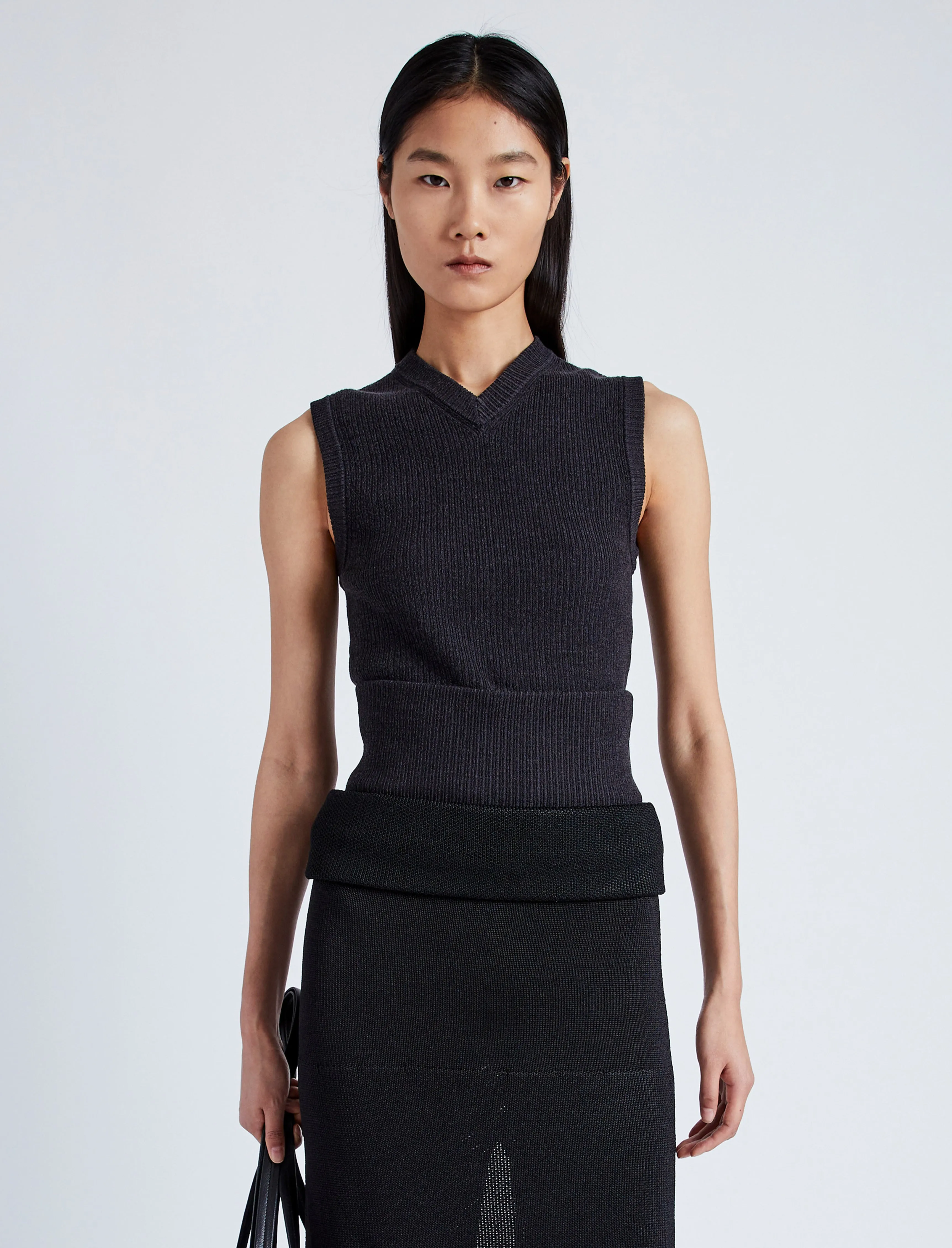 Cruz Vest in Midweight Viscose Rib Knit sold by Proenza Schouler product image thumbnail 2