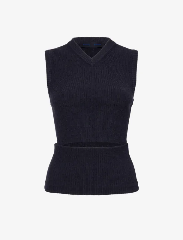Cruz Vest in Midweight Viscose Rib sold by Proenza Schouler