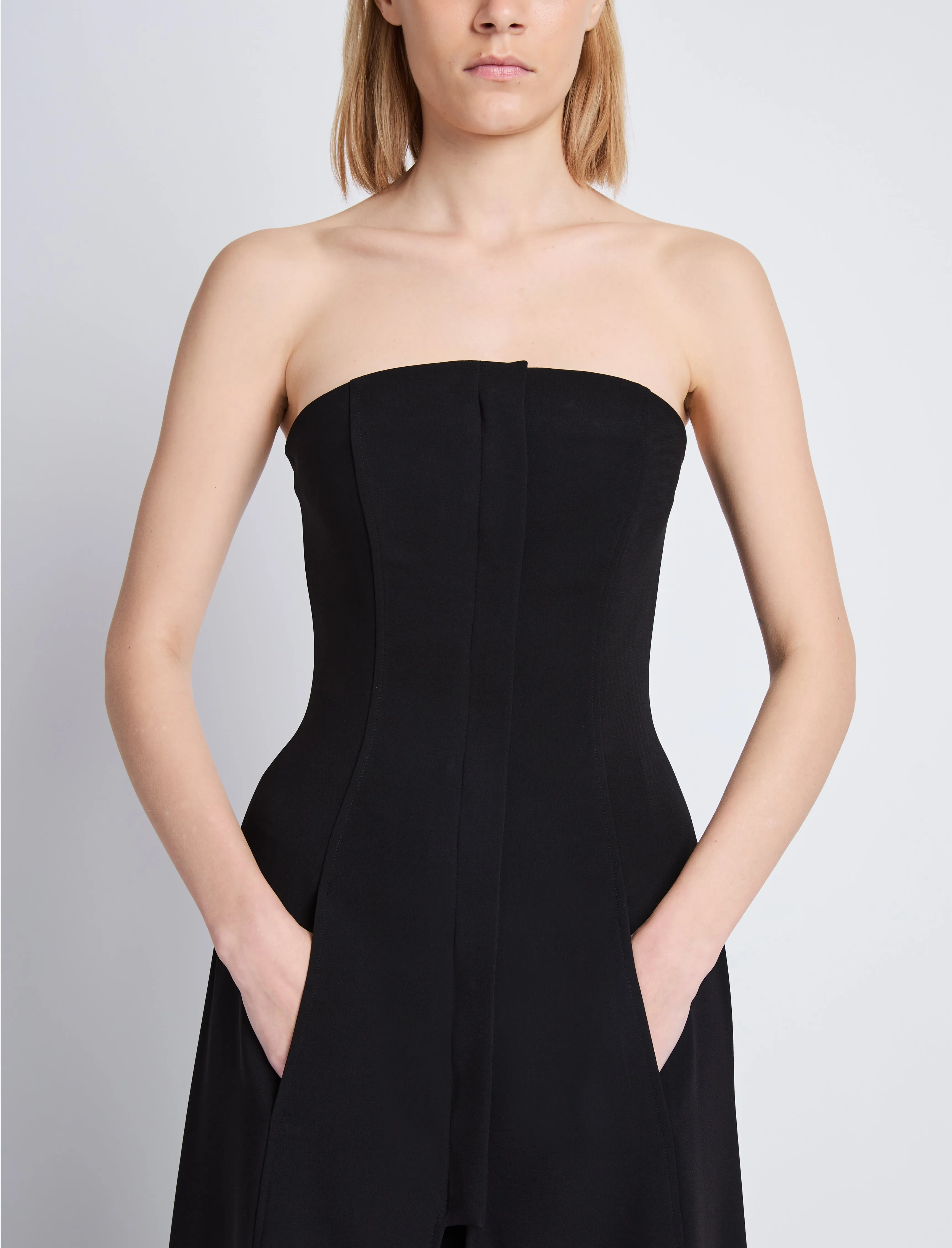 Danielle Strapless Dress in Matte Viscose Crepe sold by Proenza Schouler product image thumbnail 5