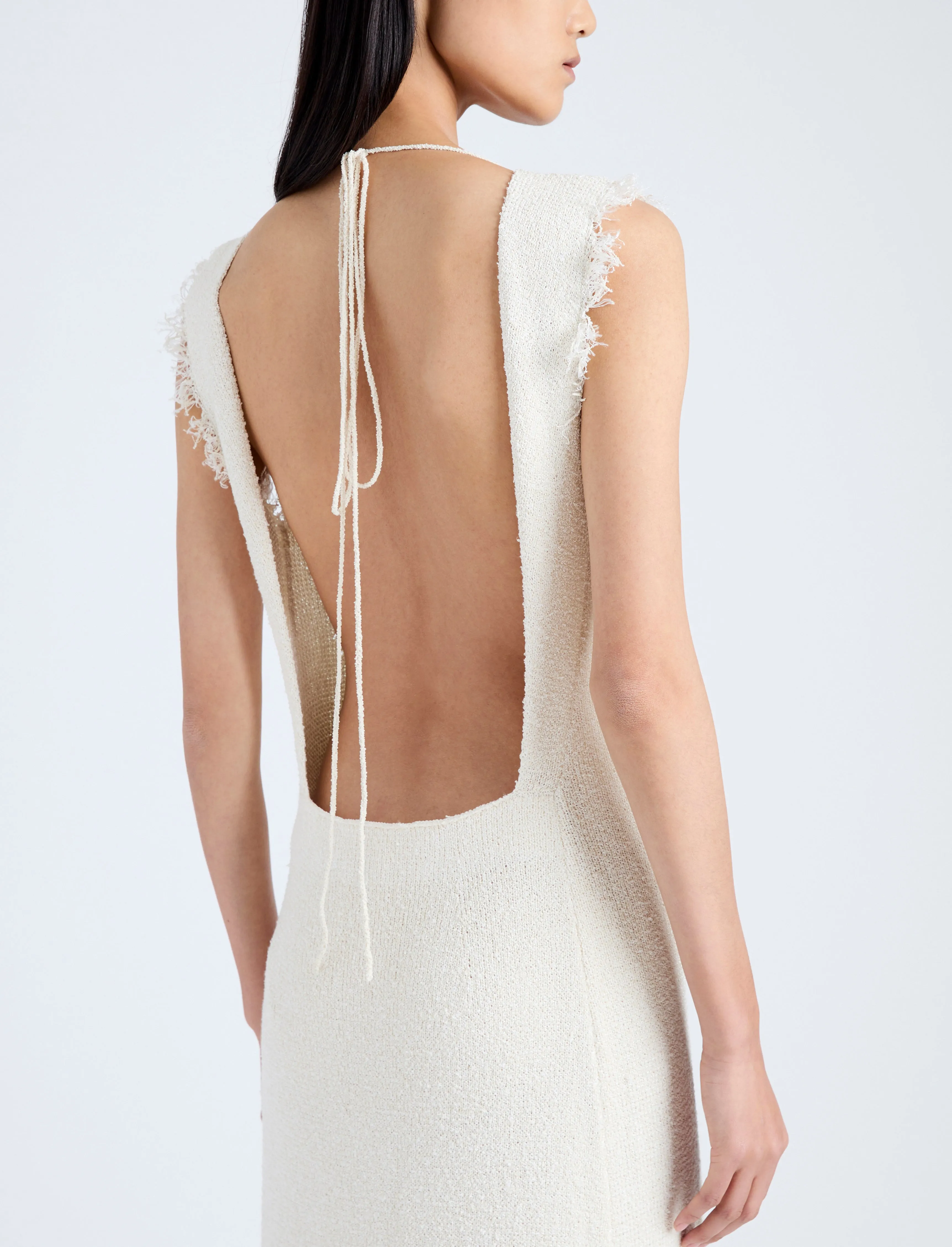 Silvia Backless Dress In Silk Doubleface Boucle sold by Proenza Schouler product image thumbnail 5