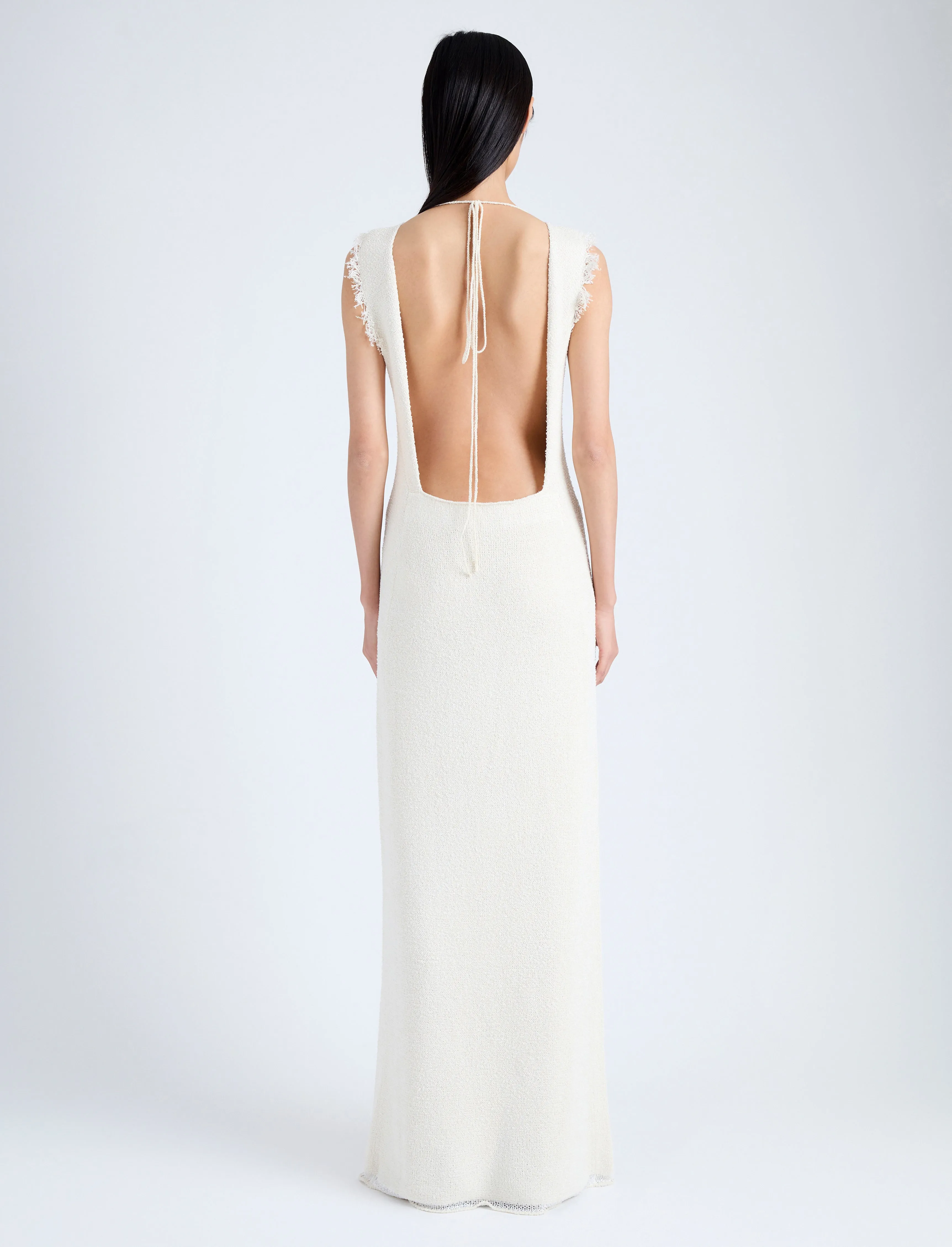Silvia Backless Dress In Silk Doubleface Boucle sold by Proenza Schouler product image thumbnail 4