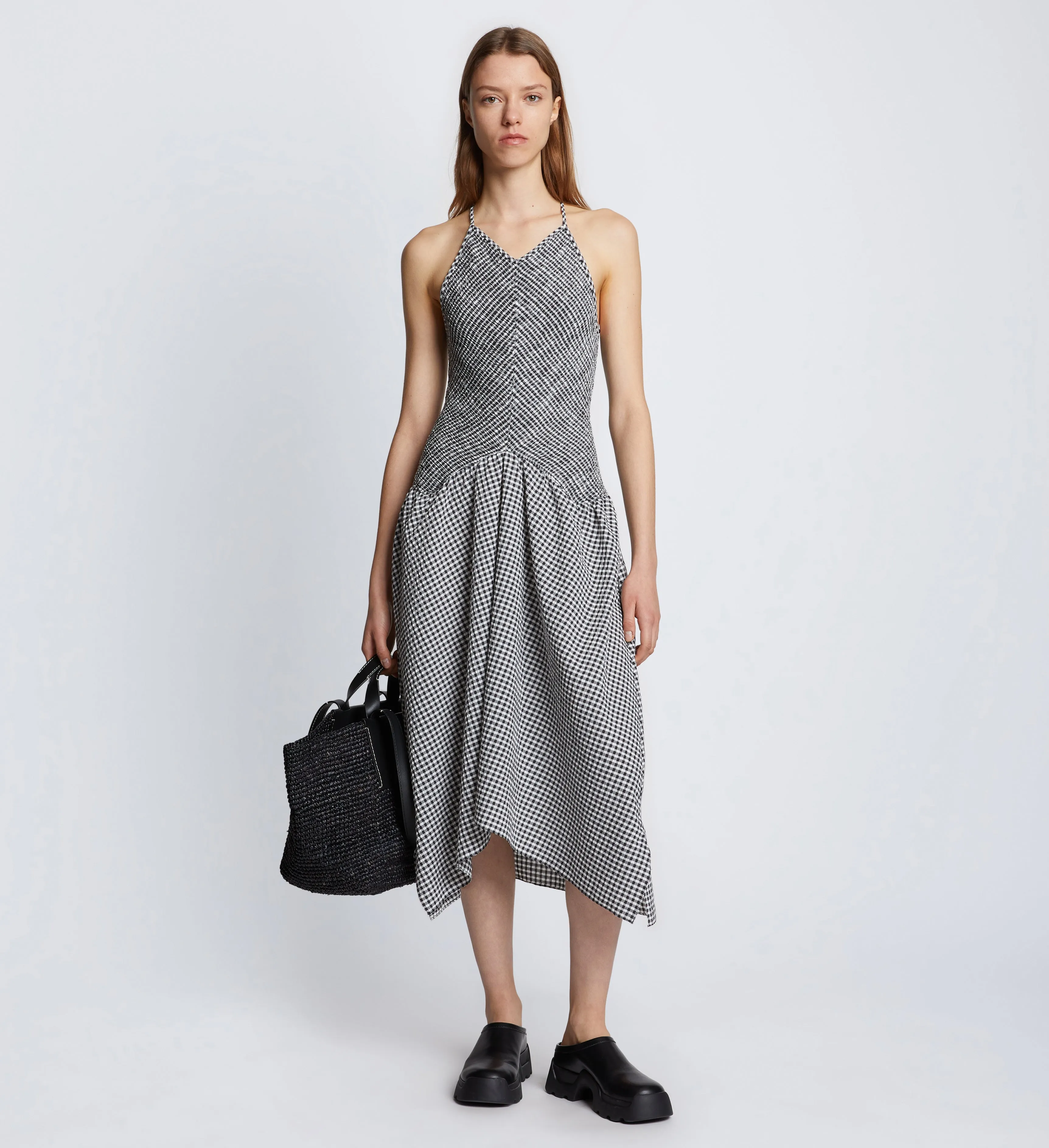 Gingham Seersucker Smocked Dress sold by Proenza Schouler product image thumbnail 2