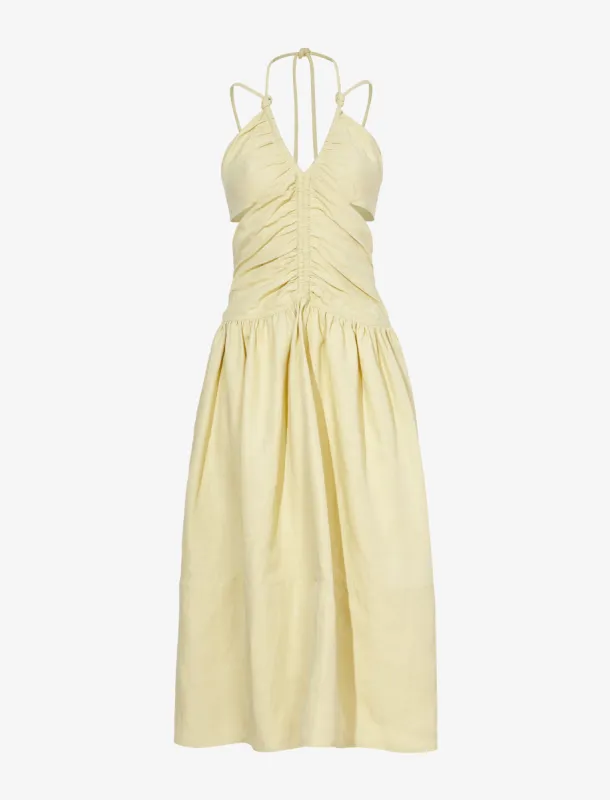 Viscose Linen Ruched Dress sold by Proenza Schouler