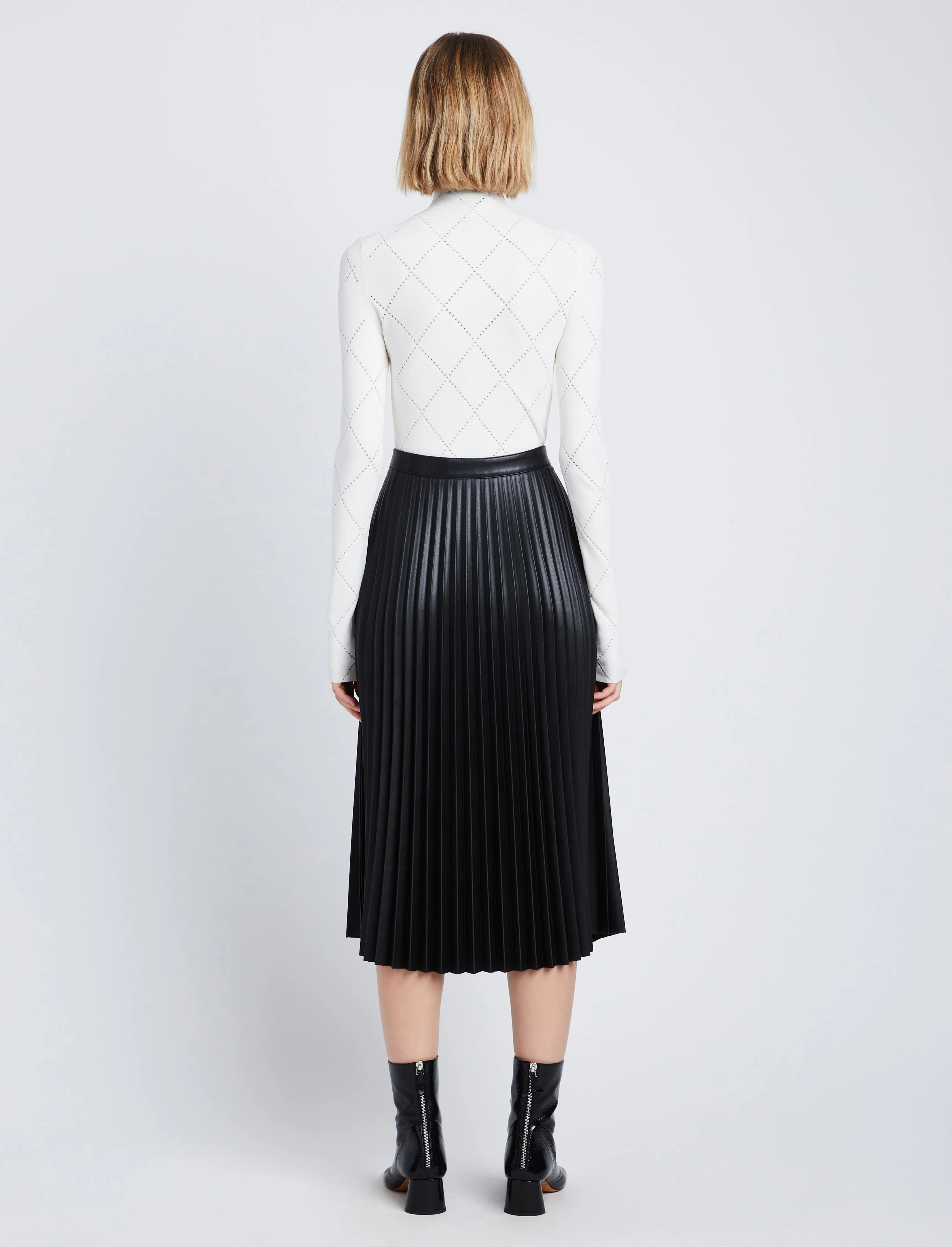 Daphne Pleated Skirt in Faux Leather sold by Proenza Schouler product image thumbnail 4