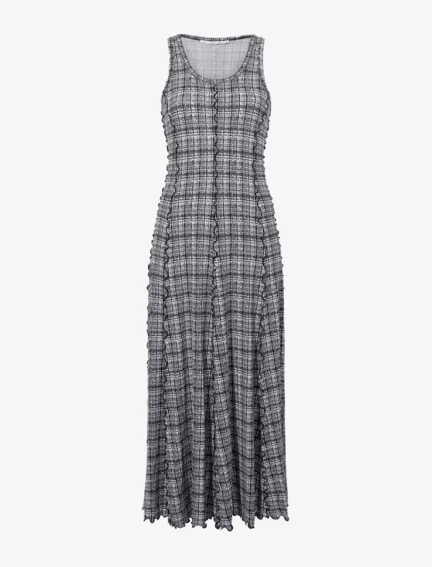 Matilda Dress in Painted Grid Jersey sold by Proenza Schouler