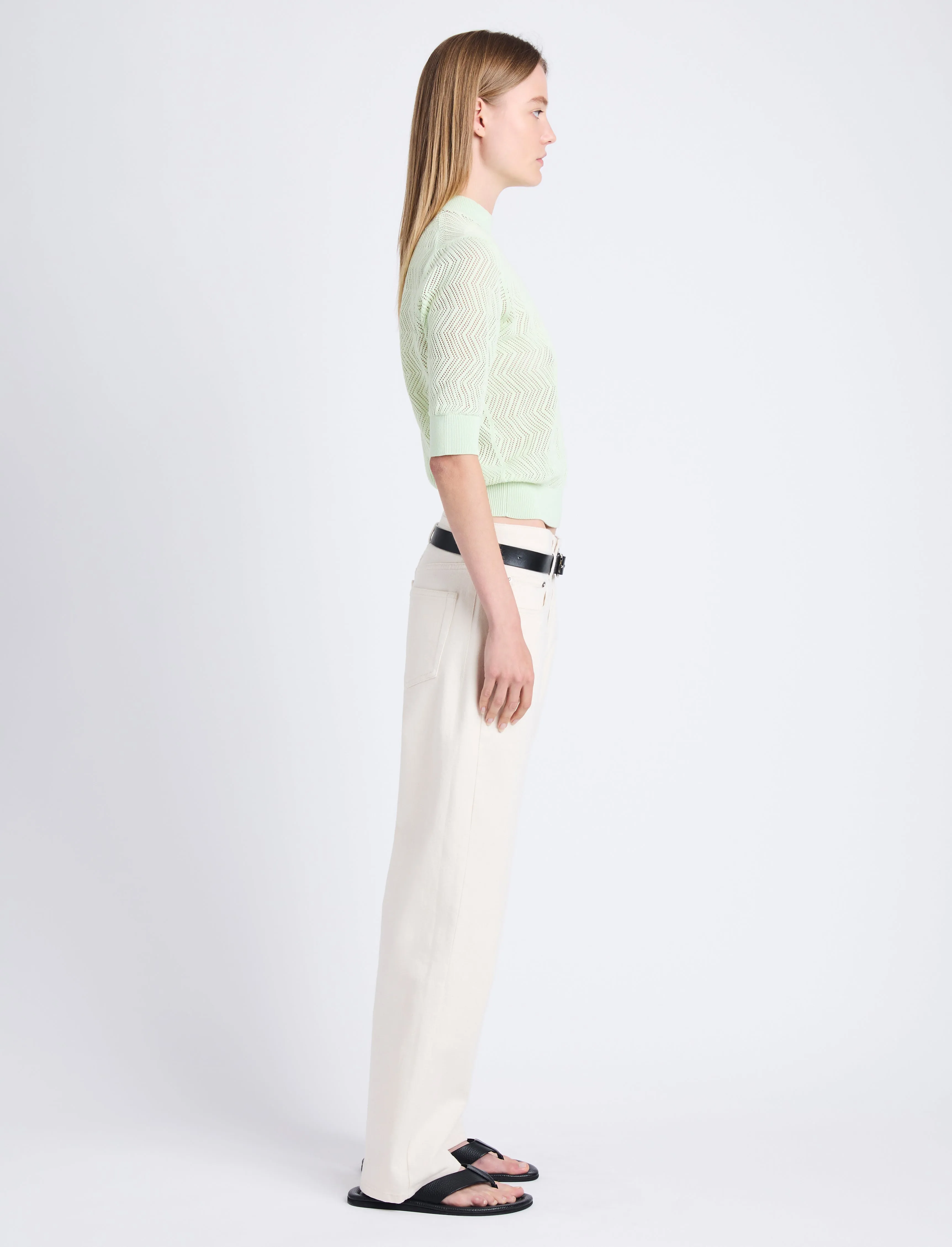 Nicola Knit Sweater in Zig Zag Pointelle sold by Proenza Schouler product image thumbnail 4