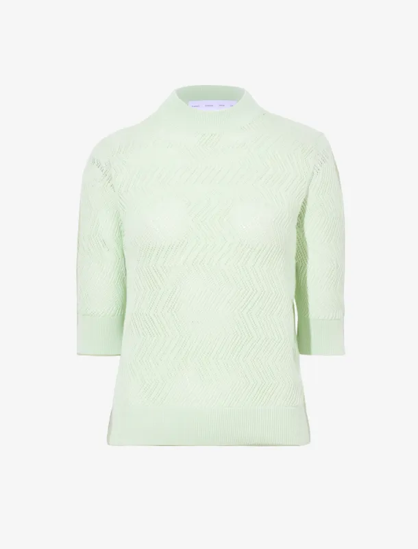 Nicola Knit Sweater in Zig Zag Pointelle made by Proenza Schouler