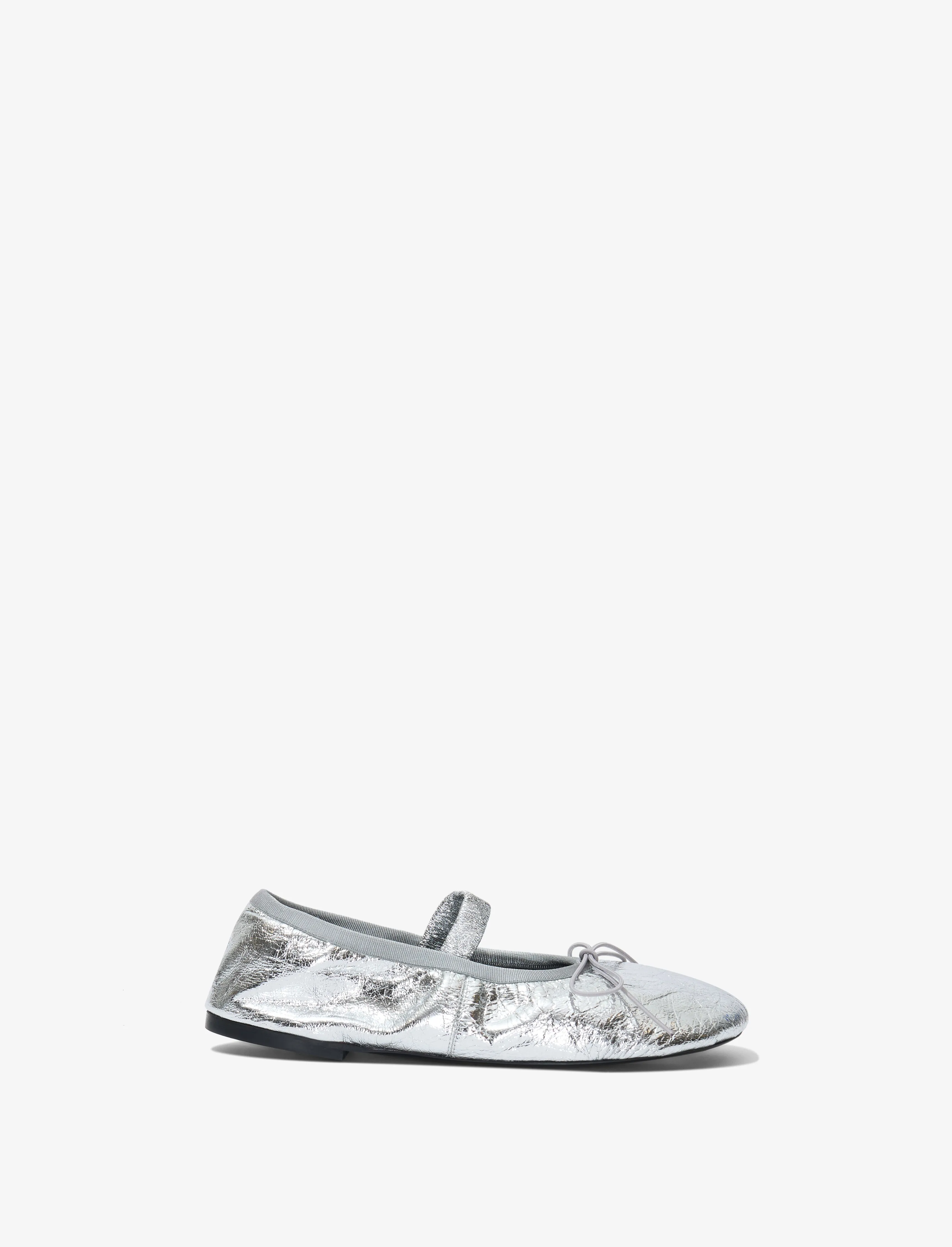 Glove Mary Jane Ballet Flats in Crinkled Metallic sold by Proenza Schouler