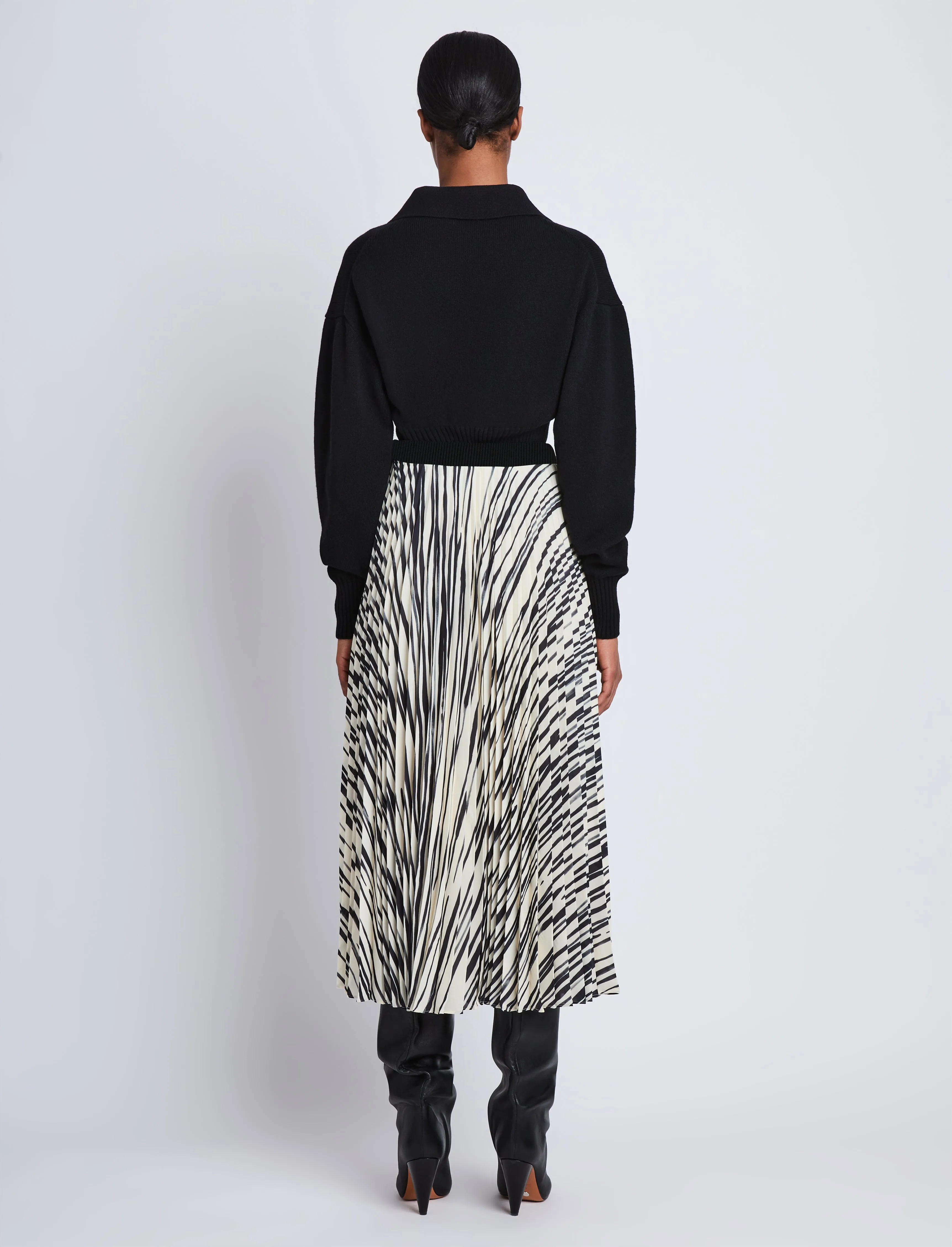 Korine Skirt in Printed Sheer Pleated Chiffon sold by Proenza Schouler product image thumbnail 4