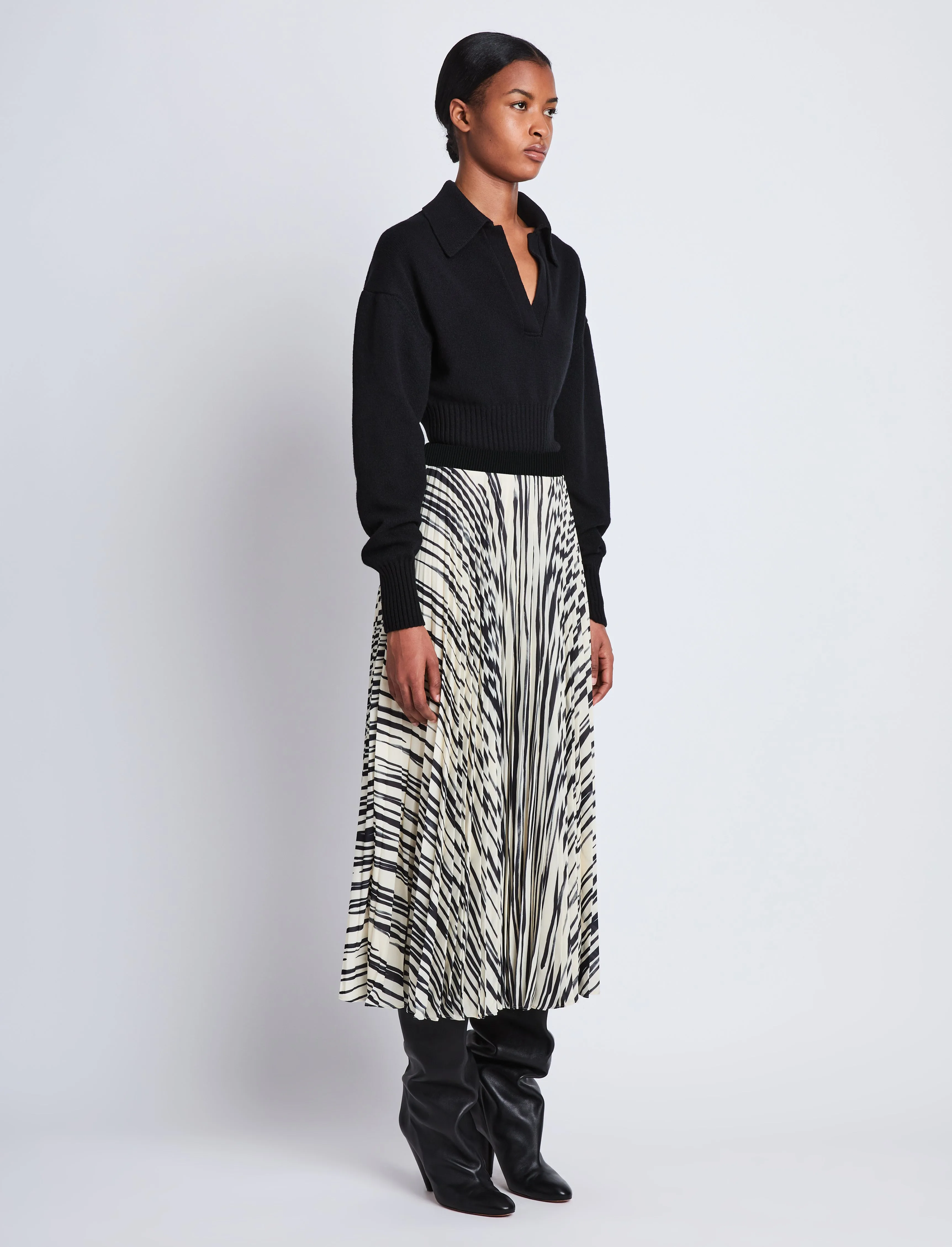Korine Skirt in Printed Sheer Pleated Chiffon sold by Proenza Schouler product image thumbnail 3
