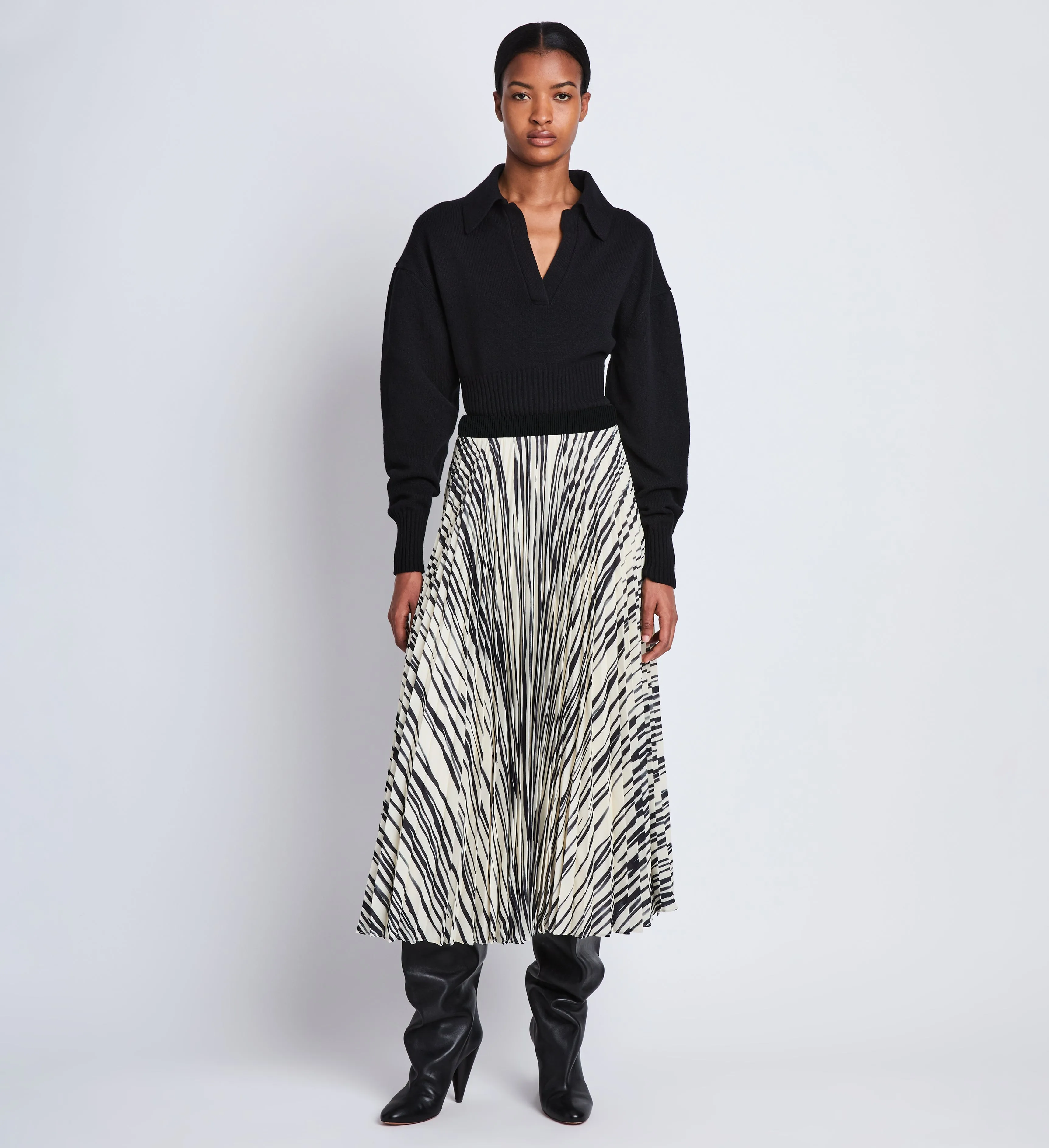 Korine Skirt in Printed Sheer Pleated Chiffon sold by Proenza Schouler product image thumbnail 2