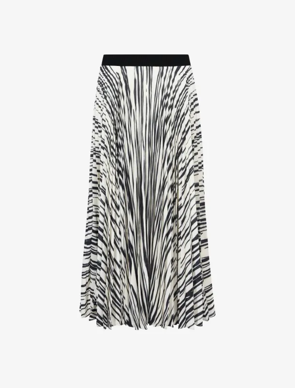 Korine Skirt in Printed Sheer Pleated Chiffon made by Proenza Schouler