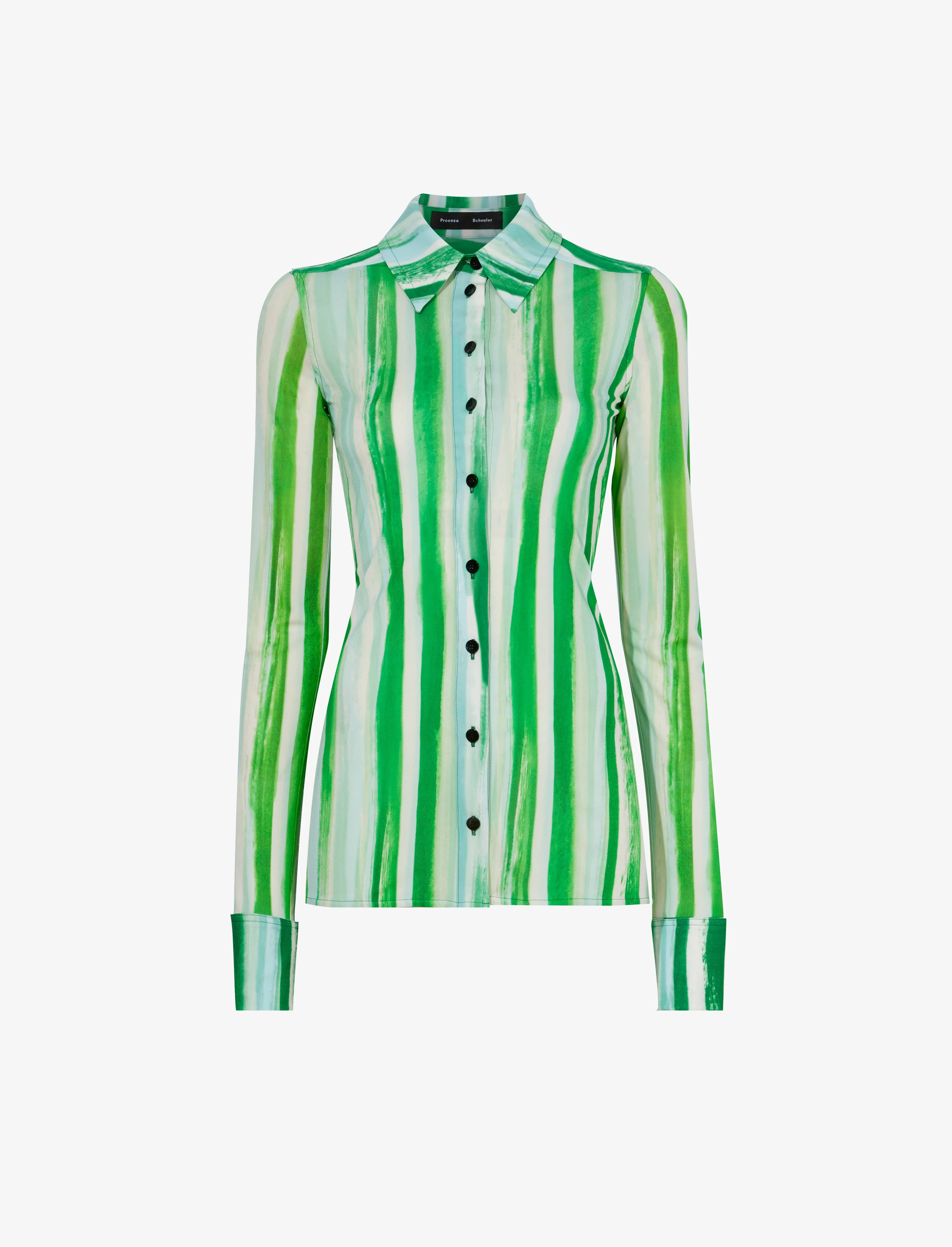 Painted Stripe Matte Jersey Shirt sold by Proenza Schouler