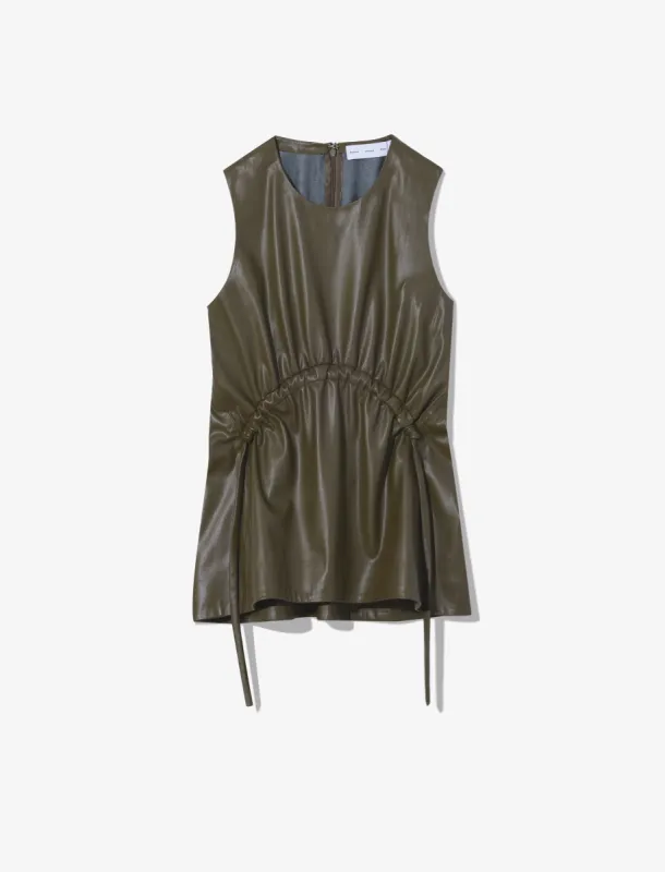 Faux Leather Drawstring Top made by Proenza Schouler