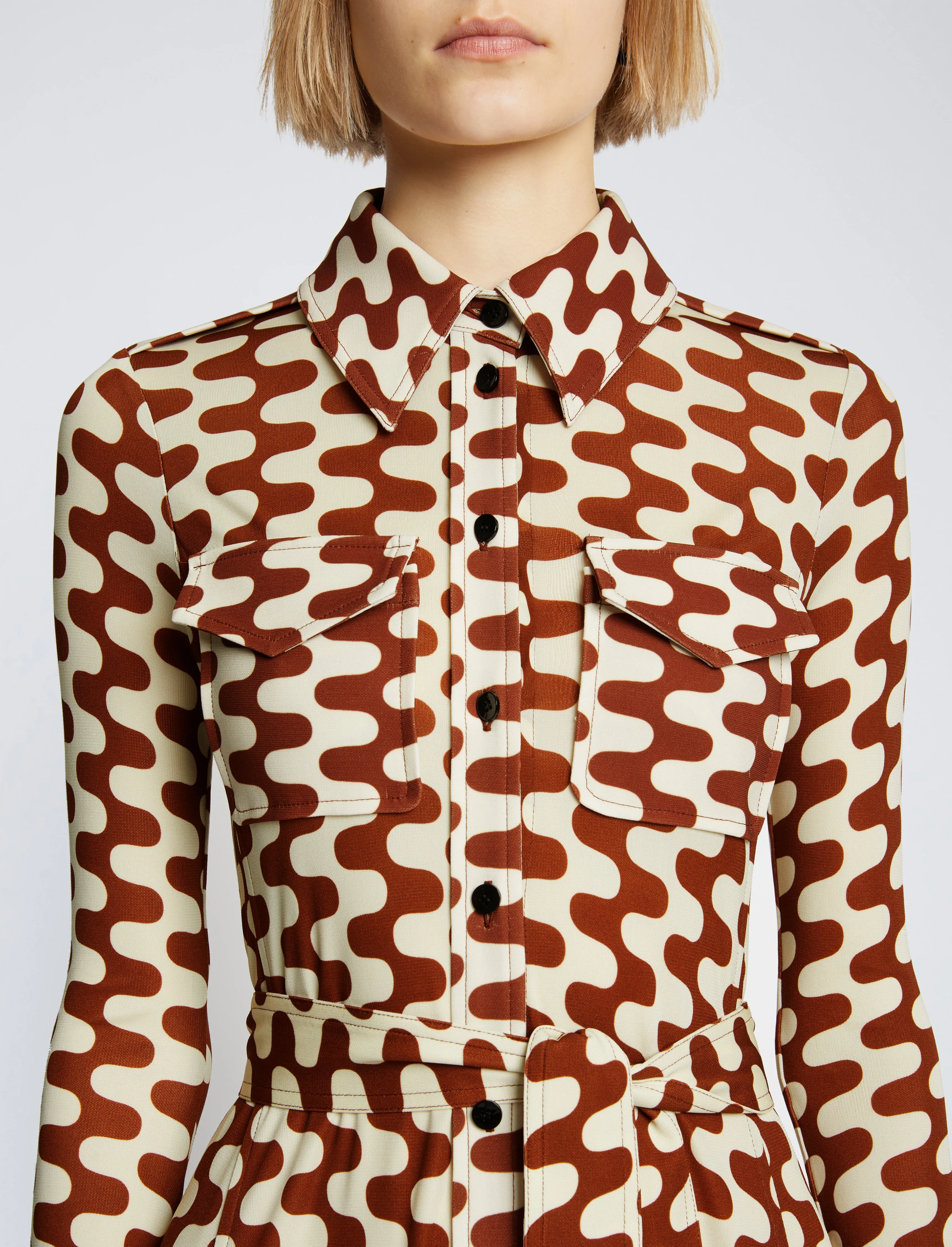 Printed Matte Jersey Shirt Dress sold by Proenza Schouler product image thumbnail 5