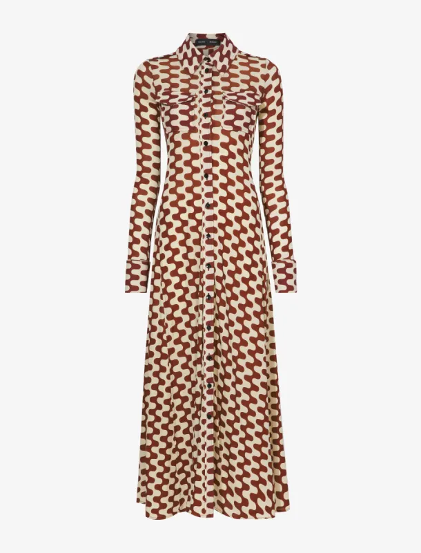 Printed Matte Jersey Shirt Dress made by Proenza Schouler
