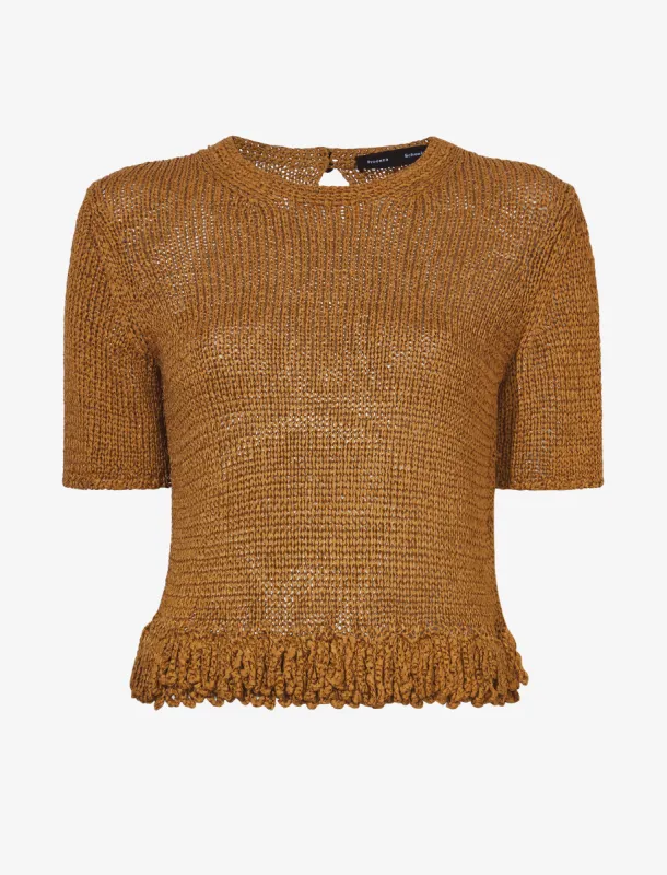 Ribbon Crochet Fringe Top made by Proenza Schouler