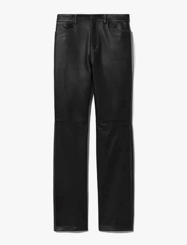Maxine Topstitch Pant in Lightweight Leather sold by Proenza Schouler