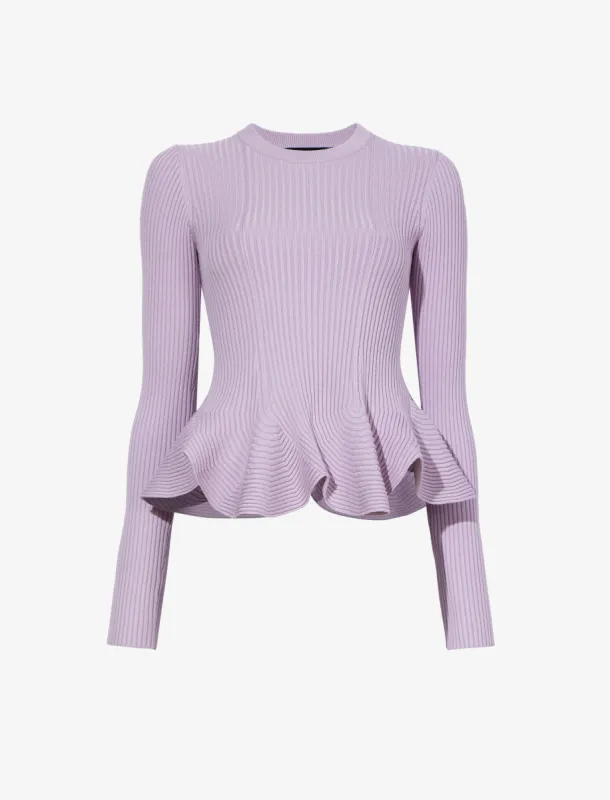 Fluted Rib Knit Peplum Sweater made by Proenza Schouler